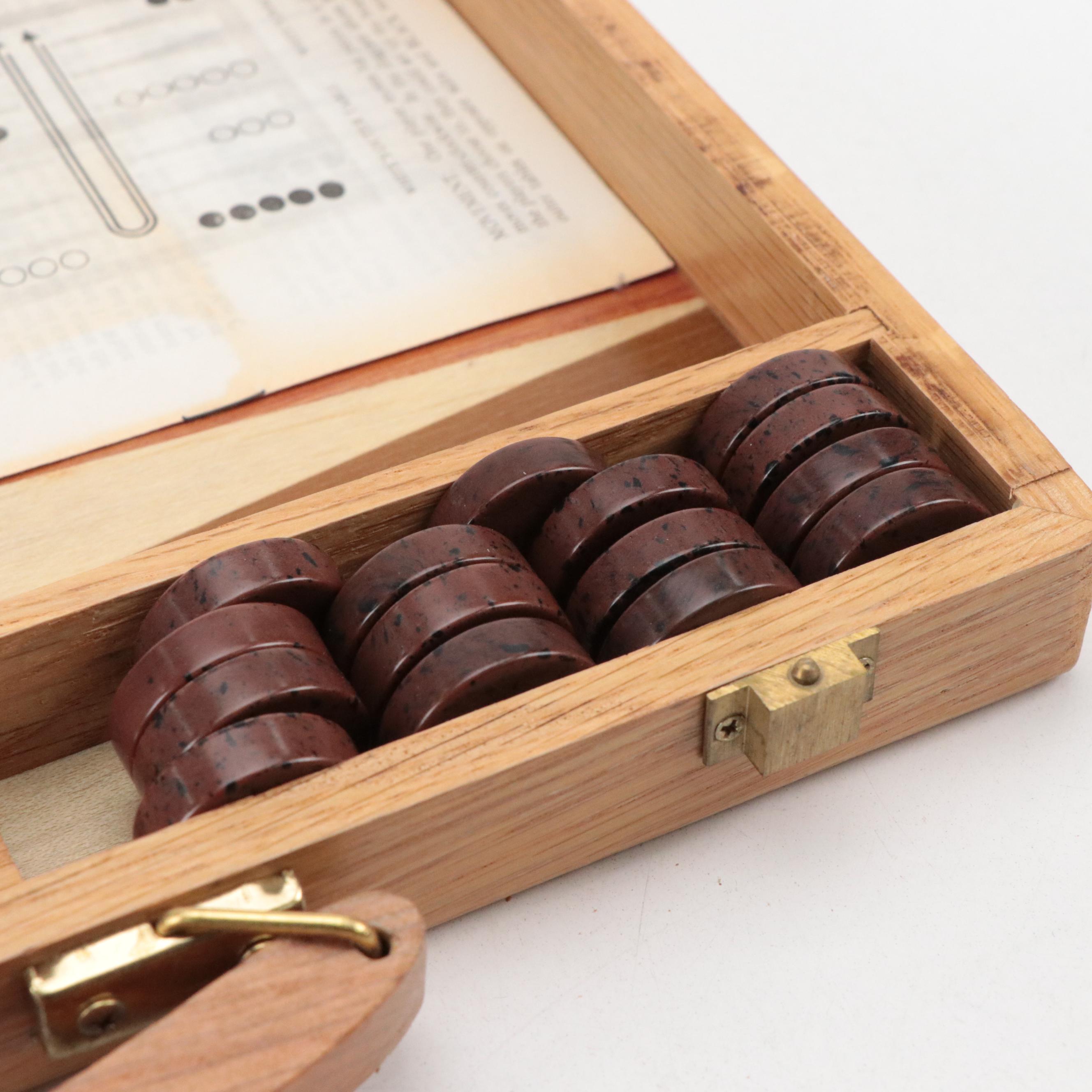 Sport Craft Dart Board with Backgammon, Poker Chips and More