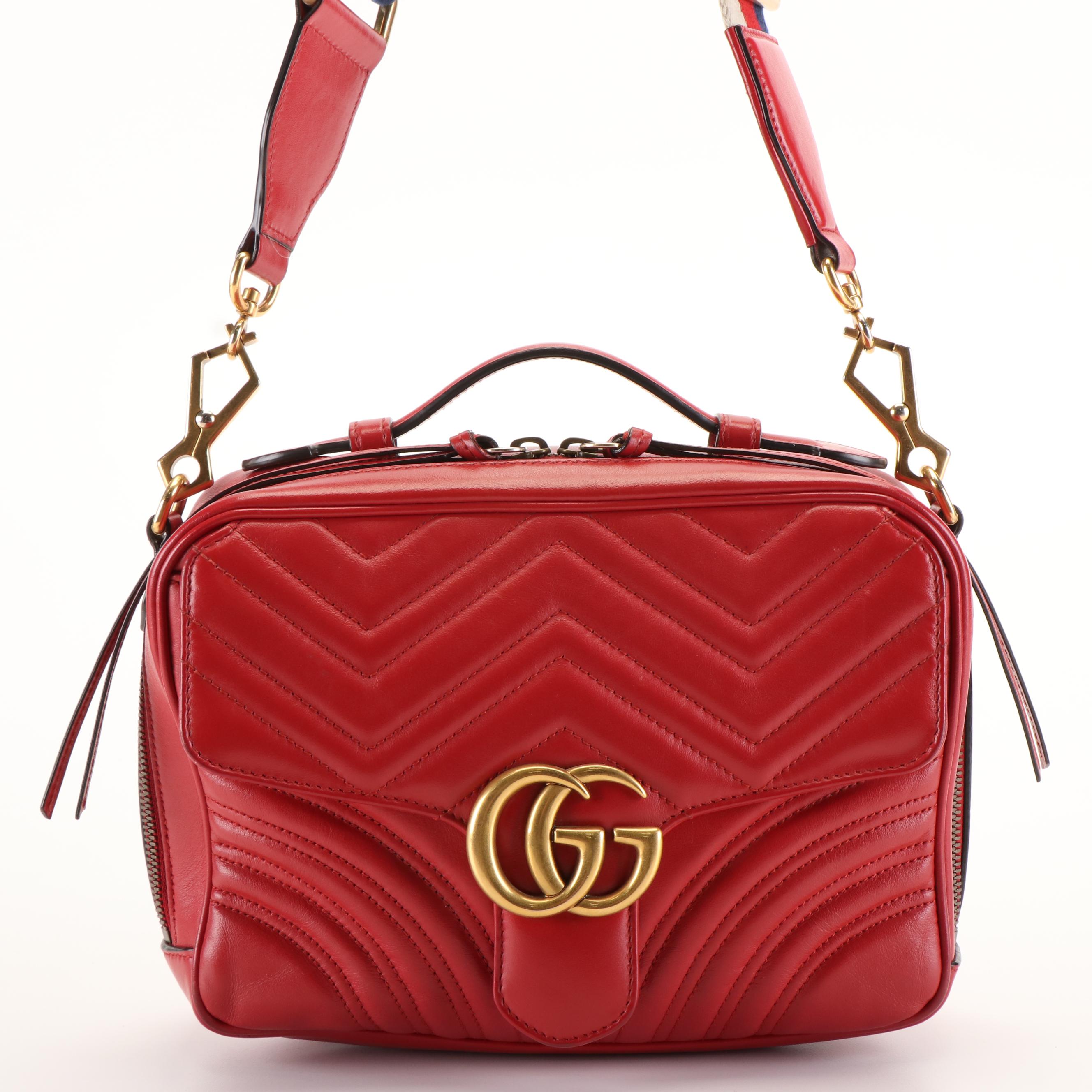 Gucci Red Quilted Leather Matelasse Sylvie Handbag