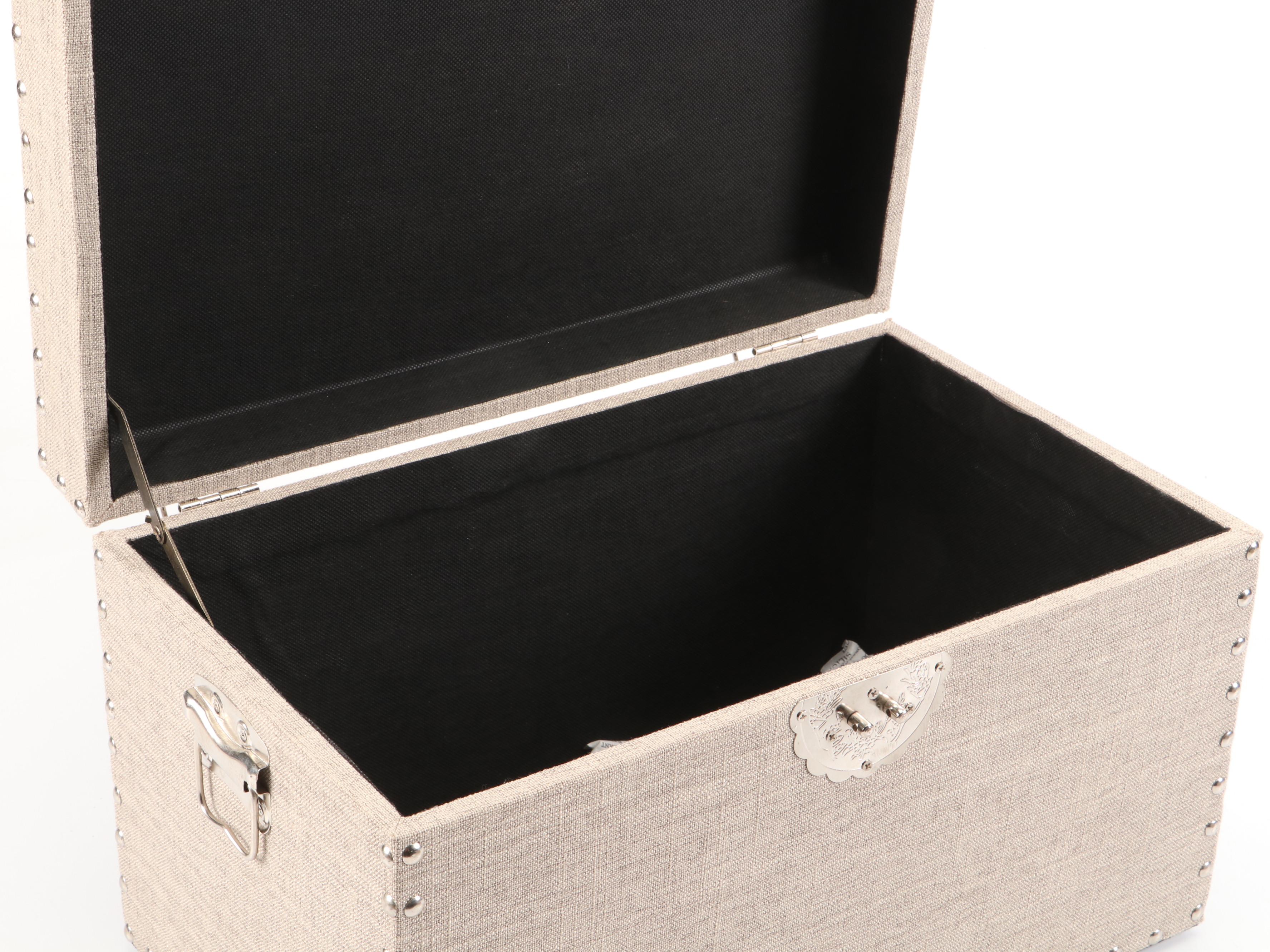 Tweed-Covered Boxes with Cast Metal Deer Antler Coat Hooks