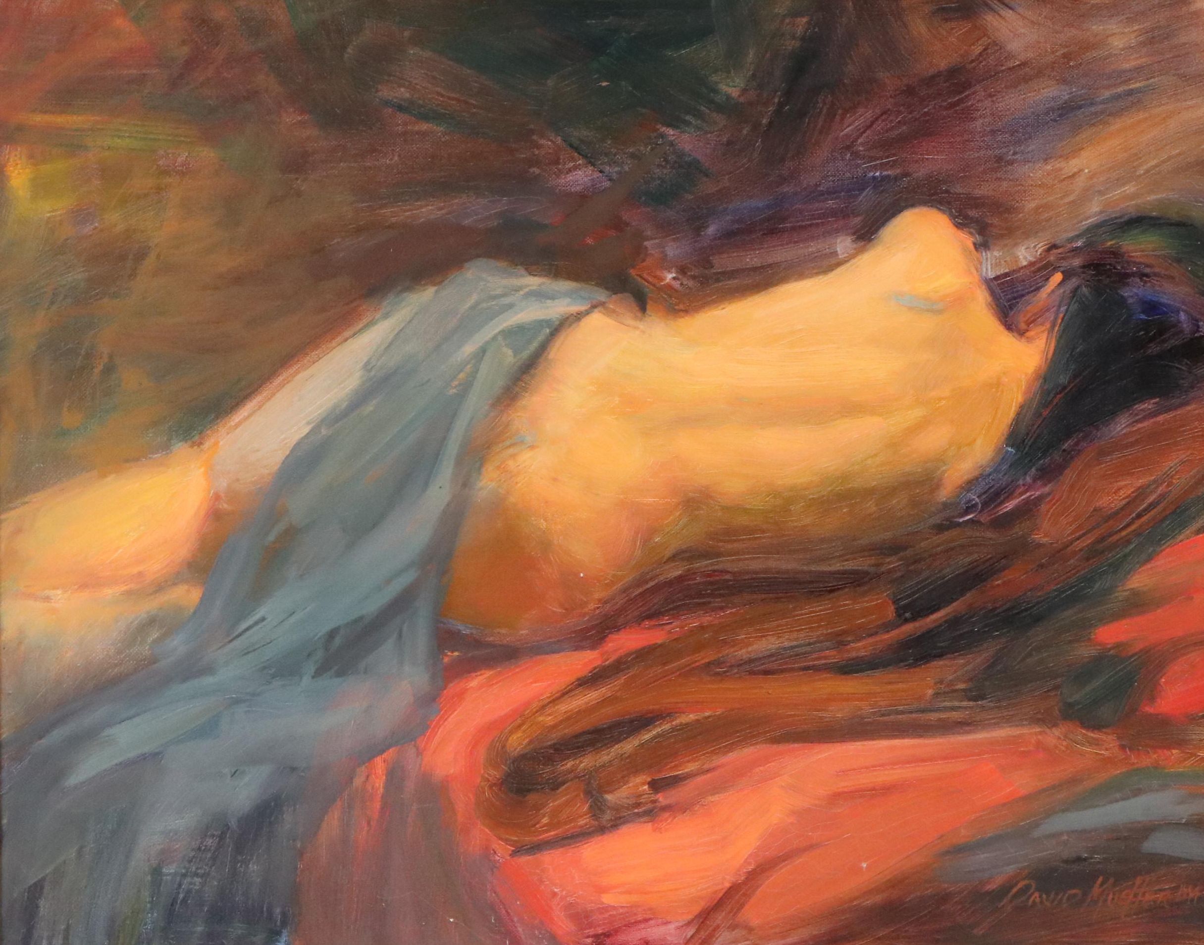 David Moeller Oil Painting of Reclining Nude, 1994