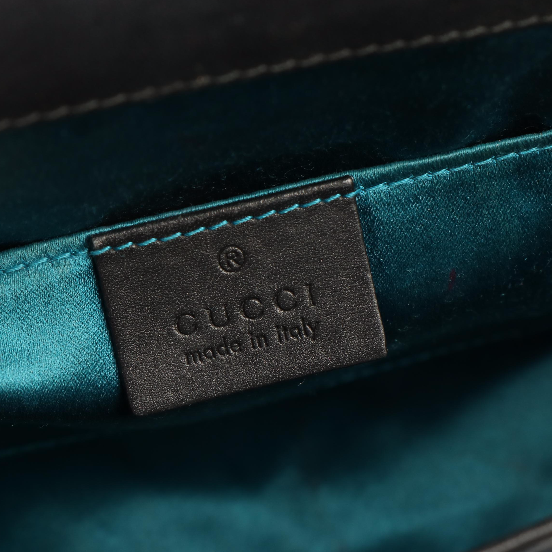 Gucci Black Suede and Leather Ophidia Chain Handbag