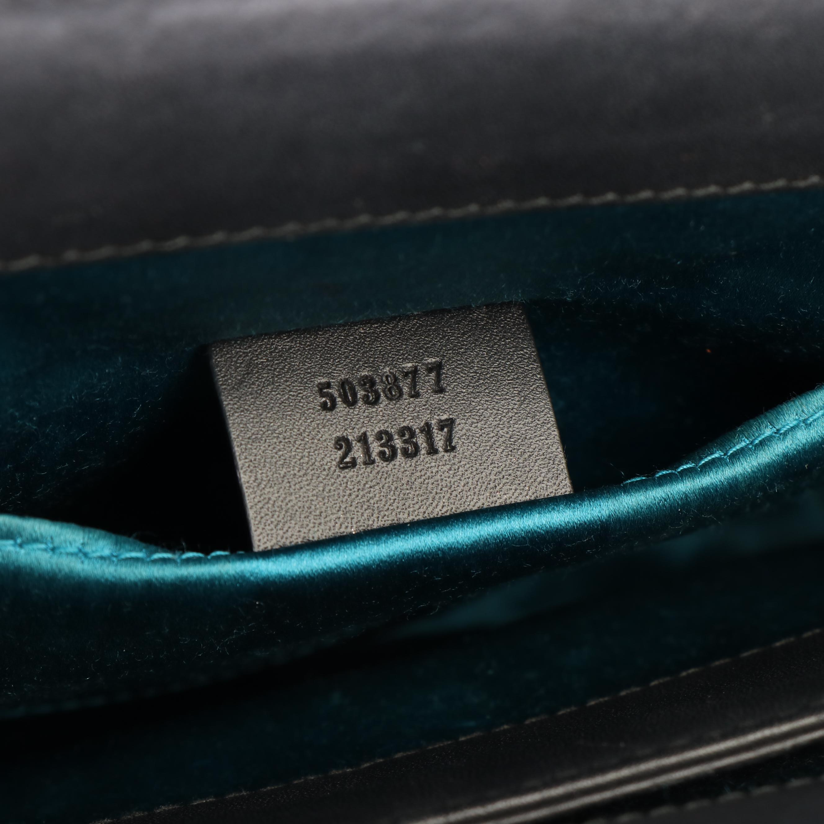 Gucci Black Suede and Leather Ophidia Chain Handbag