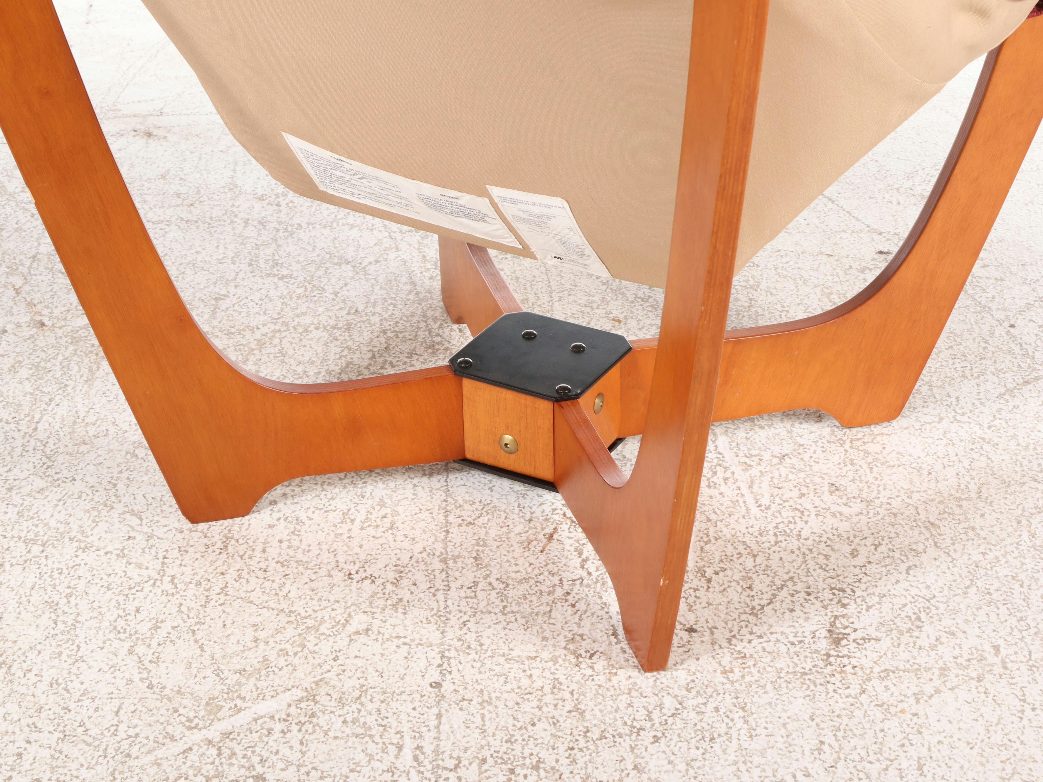 Pair of Odd Knutsen for IMG "Luna" Leather High-Back Lounge Chairs with Ottomans