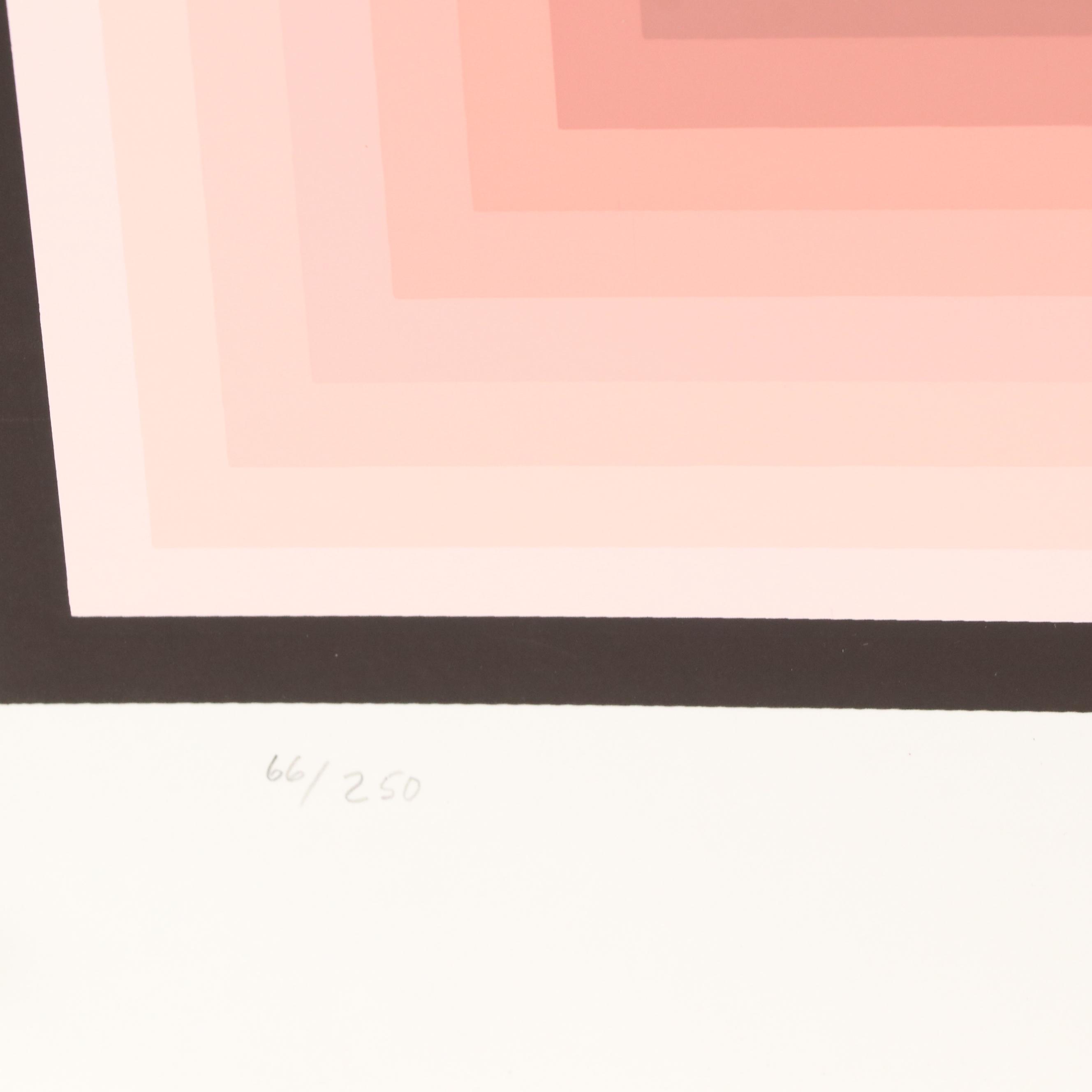 Jurgen Peters Op Art Serigraph "Window Motif," 1982 Everything But