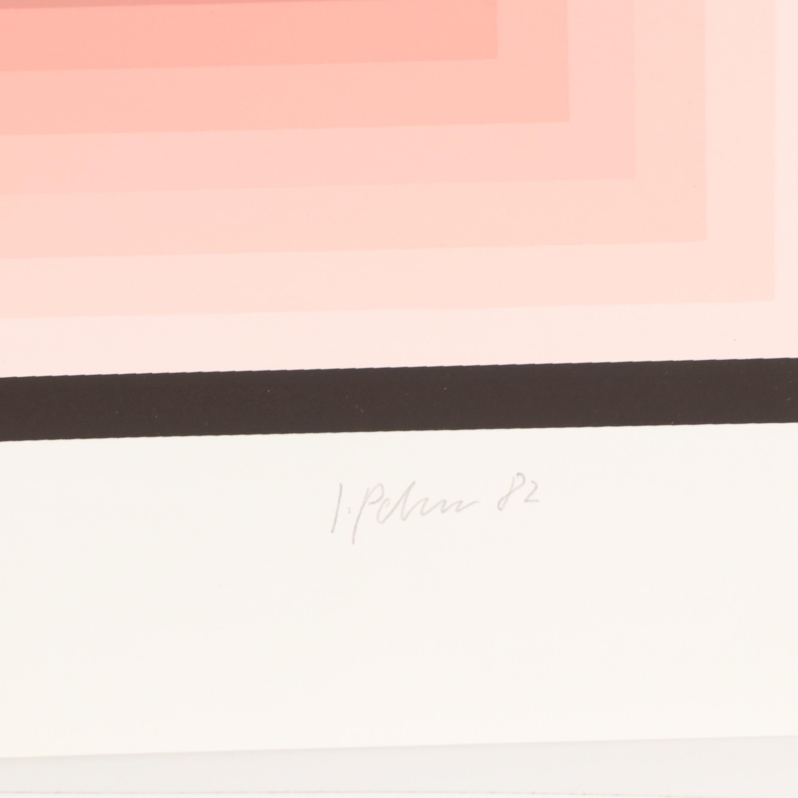 Jurgen Peters Op Art Serigraph "Window Motif," 1982 Everything But