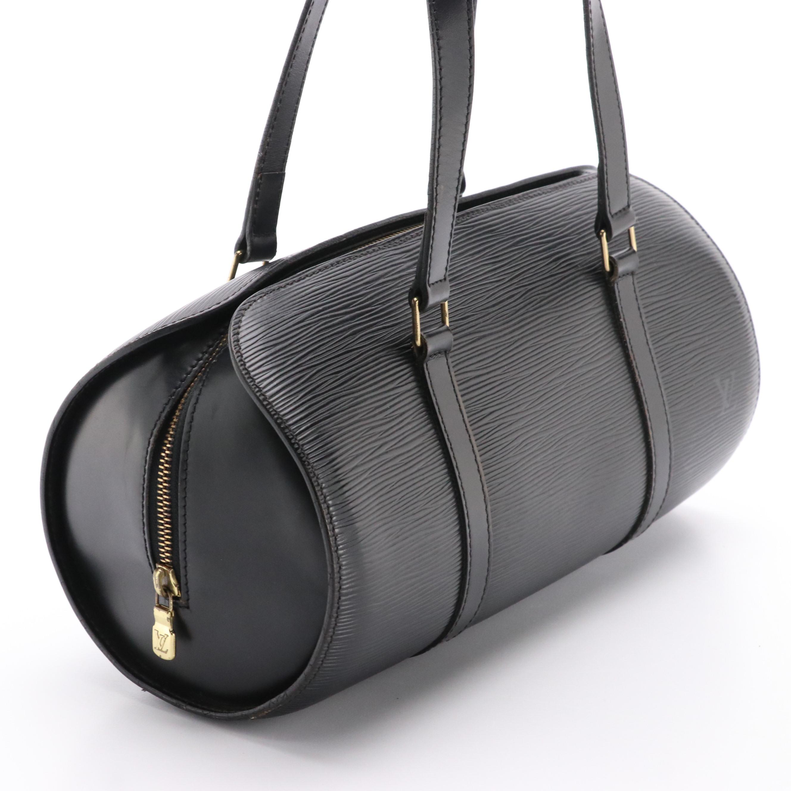 Louis Vuitton Soufflot Barrel Bag in Black Epi Leather
