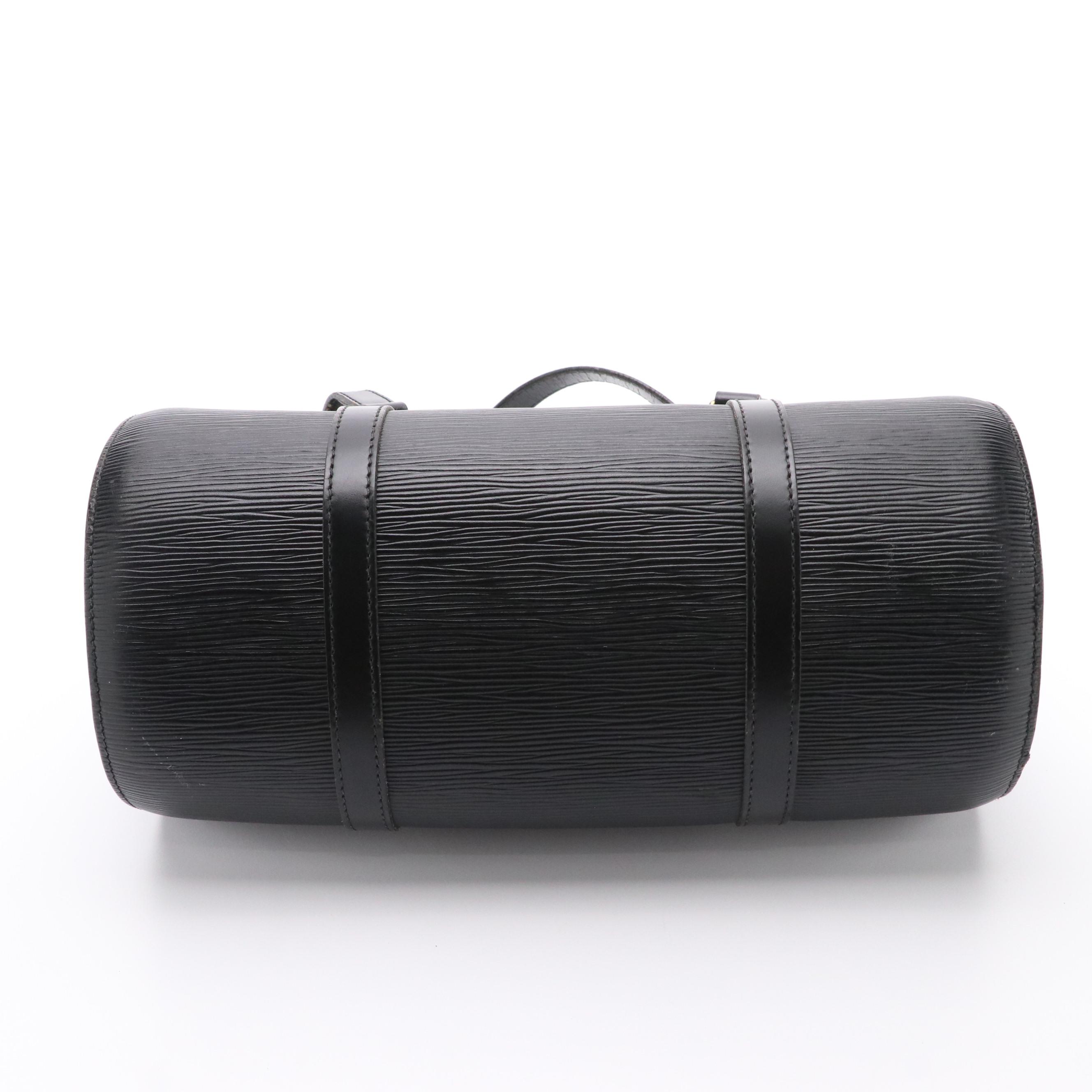 Louis Vuitton Soufflot Barrel Bag in Black Epi Leather