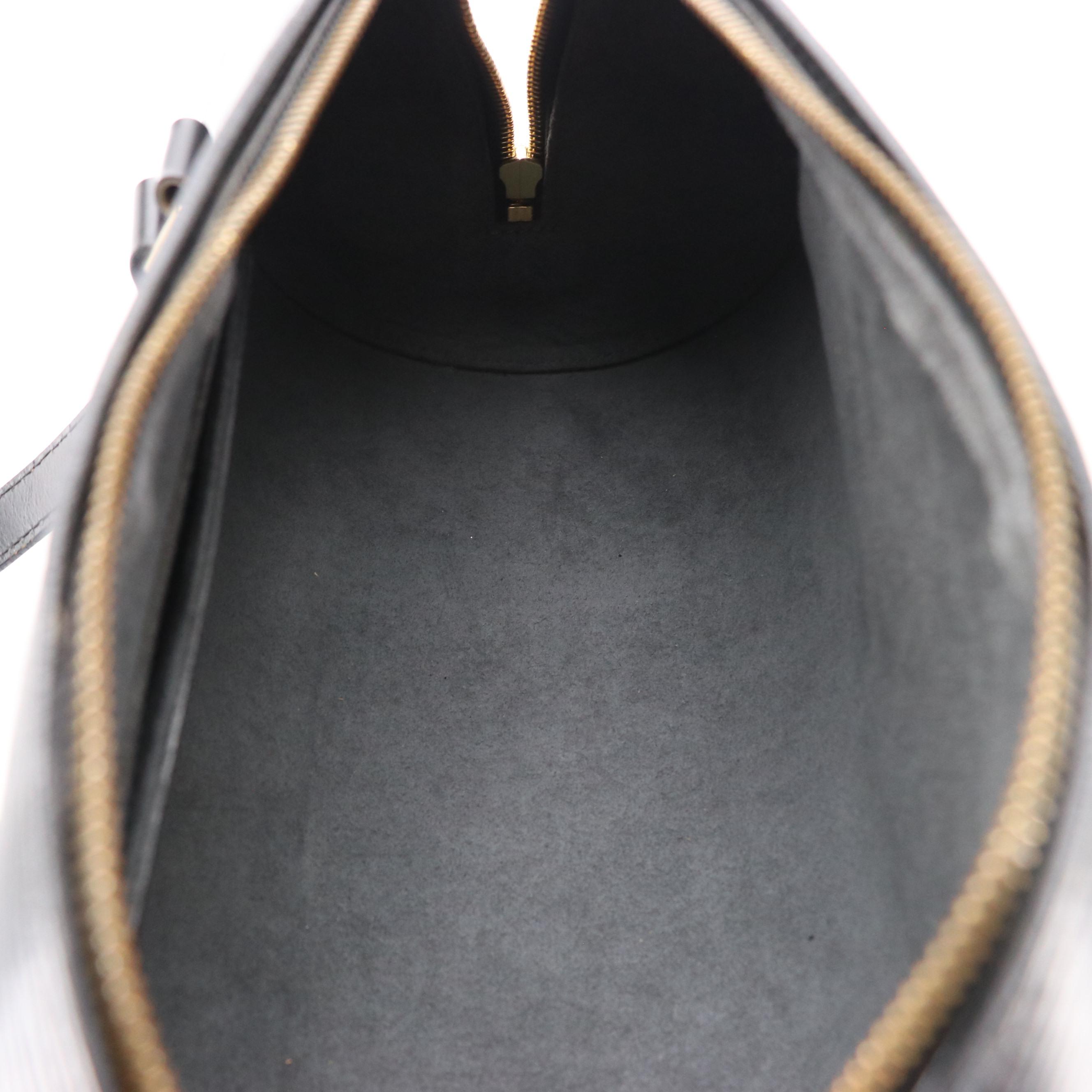 Louis Vuitton Soufflot Barrel Bag in Black Epi Leather