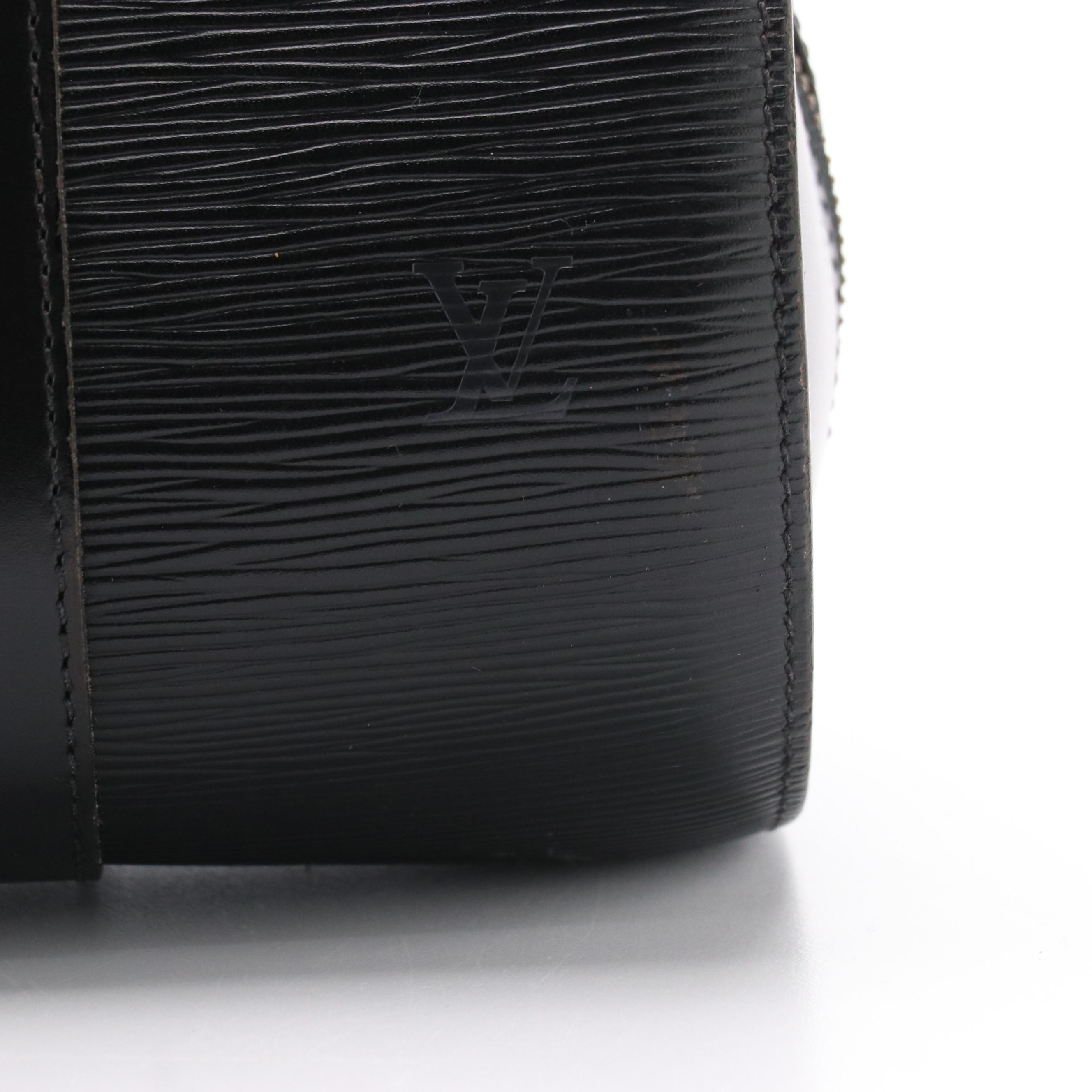 Louis Vuitton Soufflot Barrel Bag in Black Epi Leather