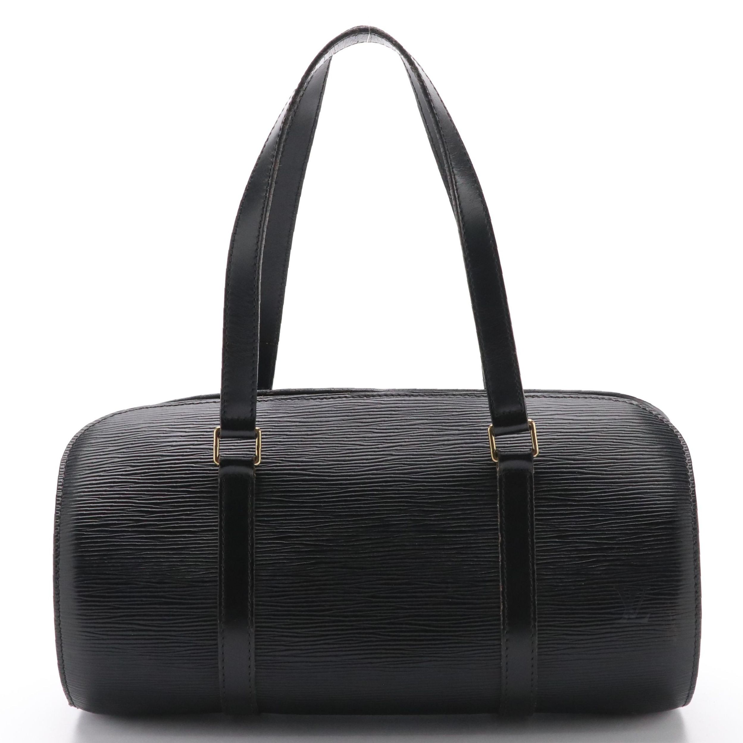 Louis Vuitton Soufflot Barrel Bag in Black Epi Leather