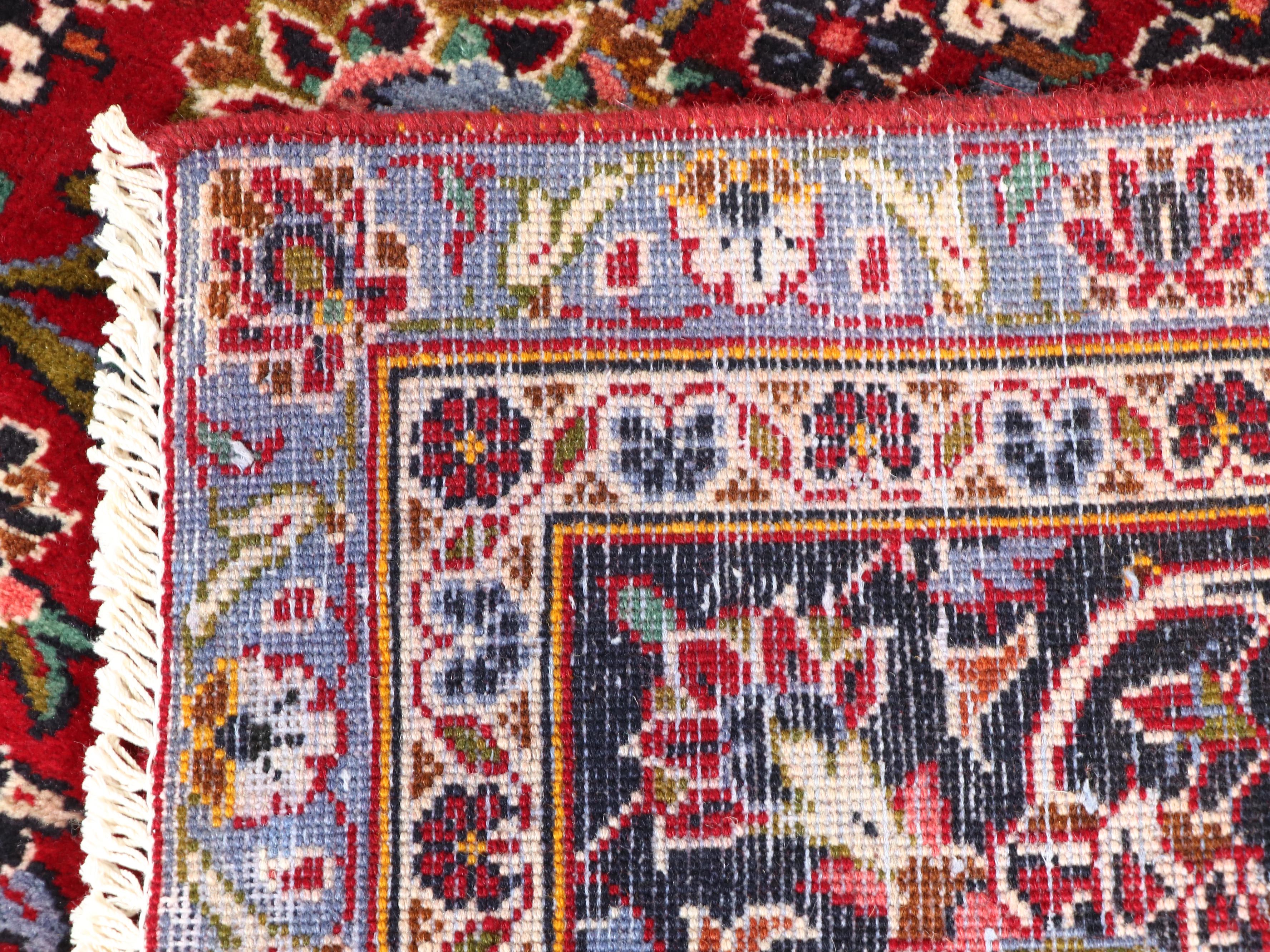 9'4 x 12'8 Hand-Knotted Persian Kashan Room-Sized Rug