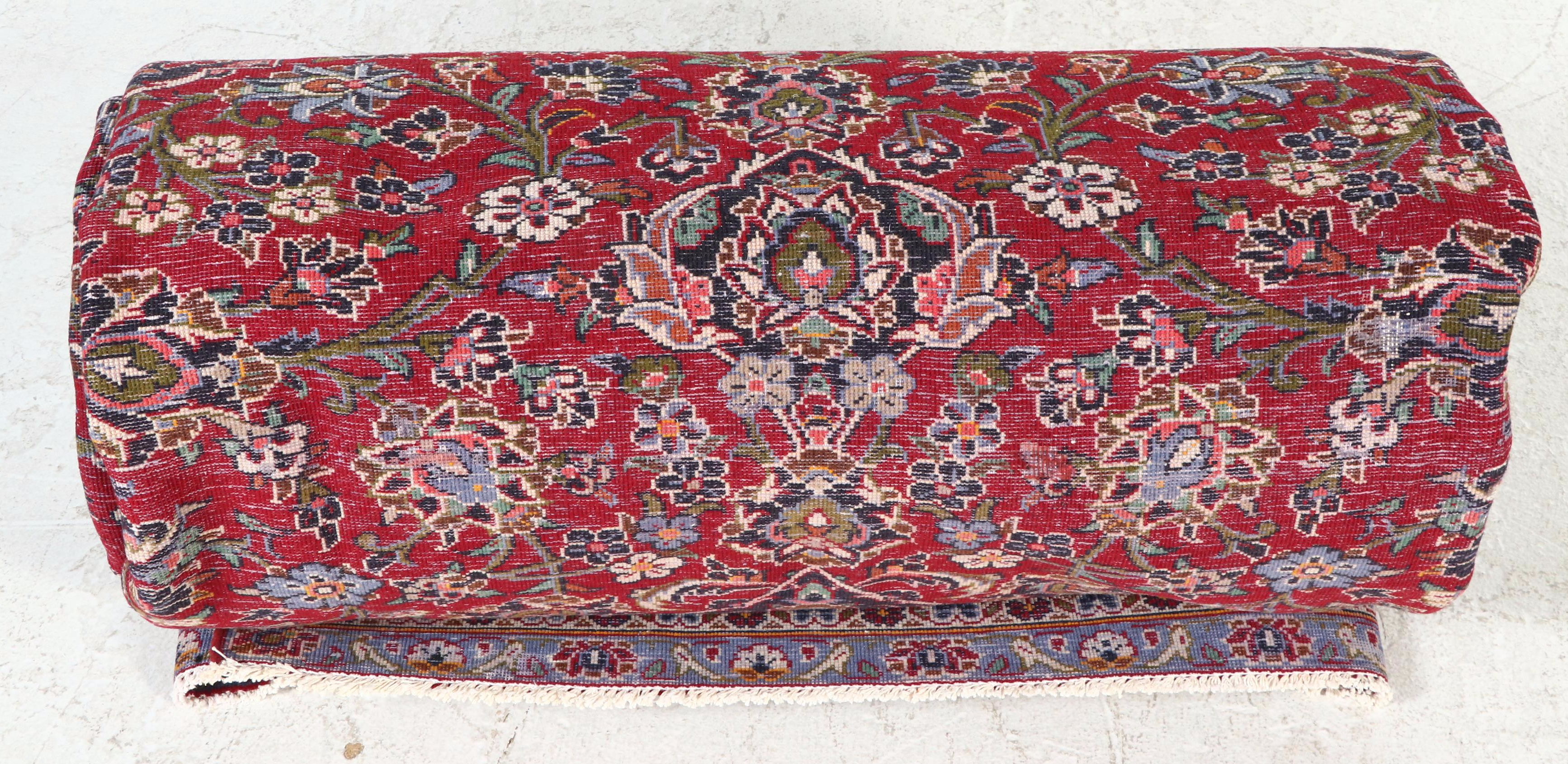 9'4 x 12'8 Hand-Knotted Persian Kashan Room-Sized Rug