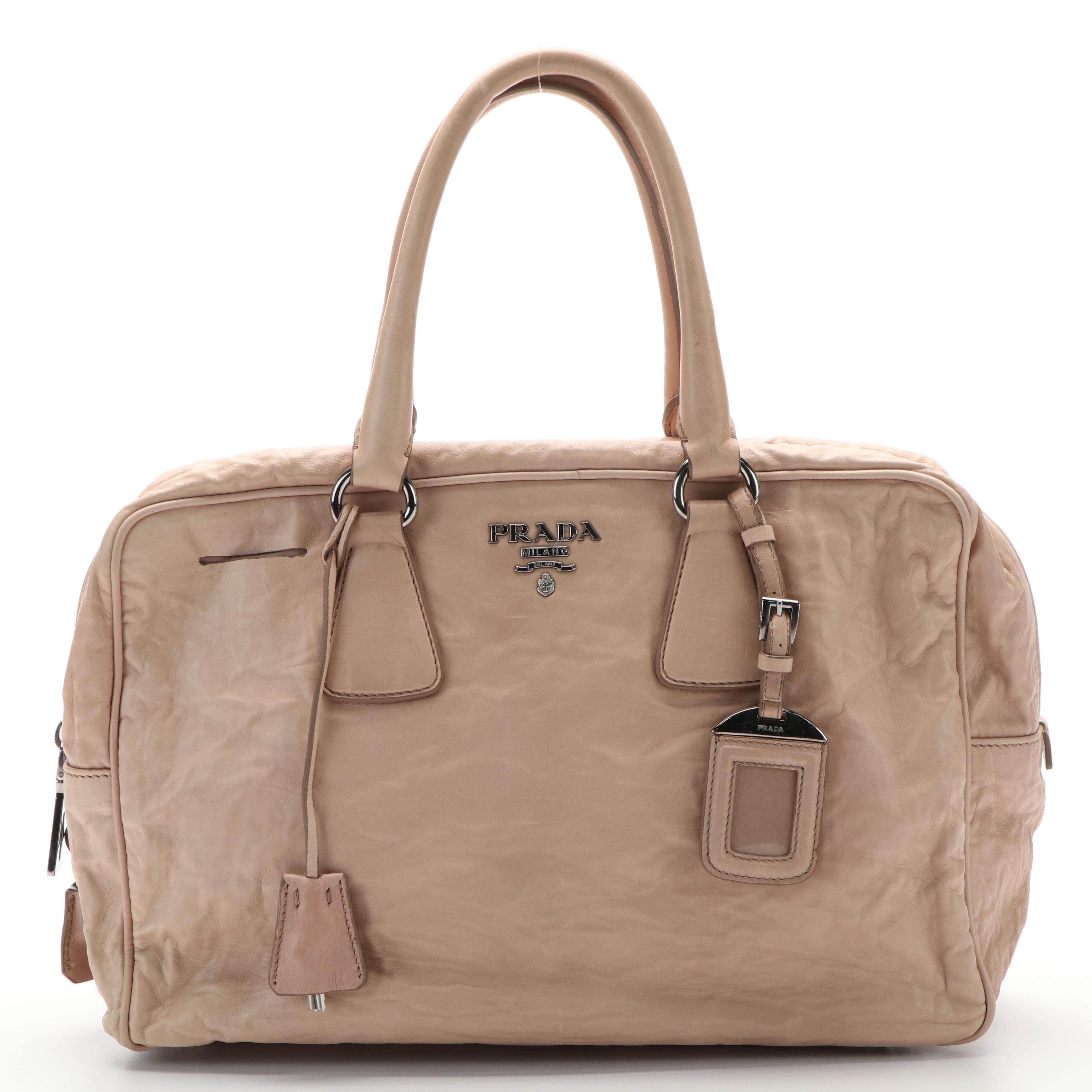 Prada Beige Calfskin Tessuto Gaufre Tote