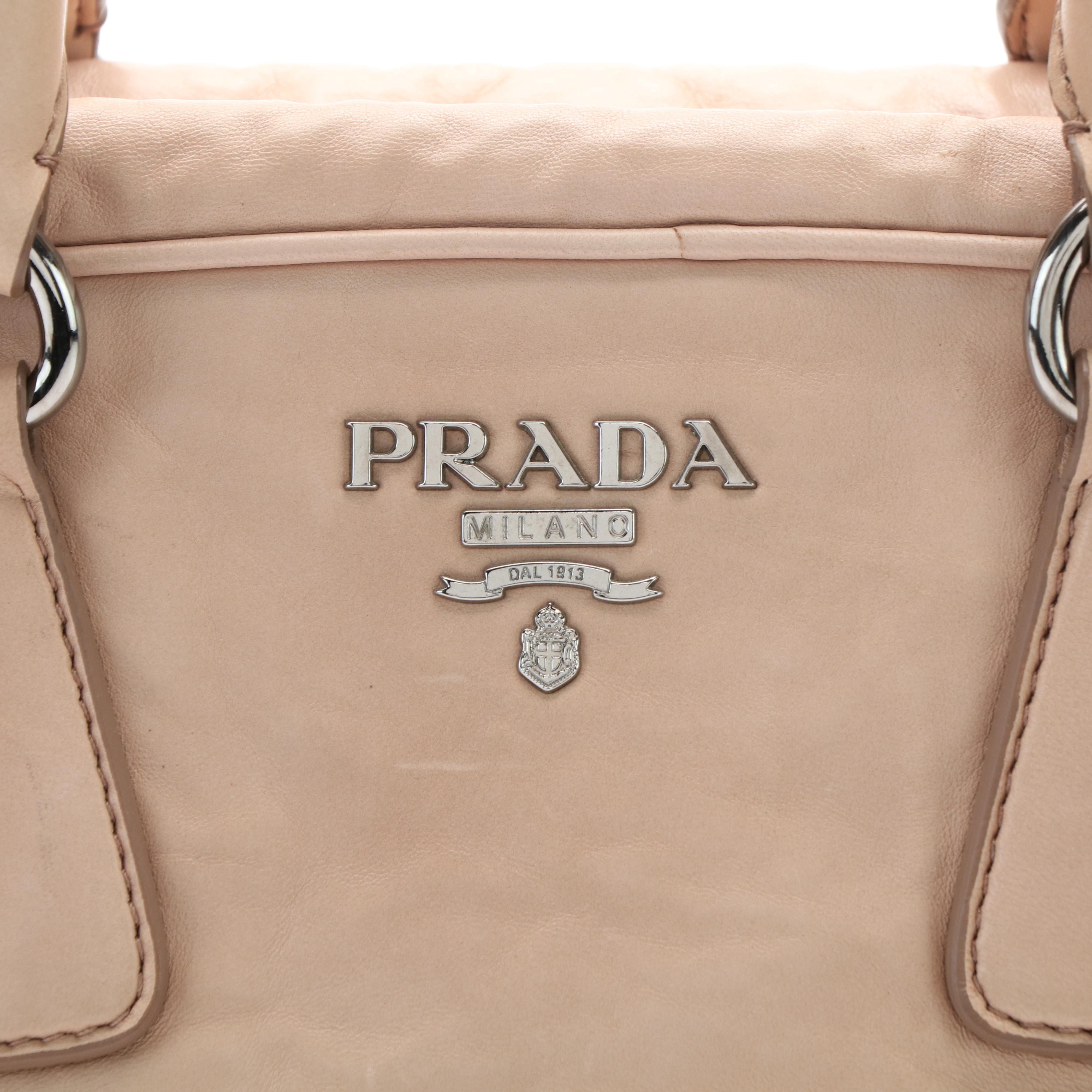 Prada Beige Calfskin Tessuto Gaufre Tote