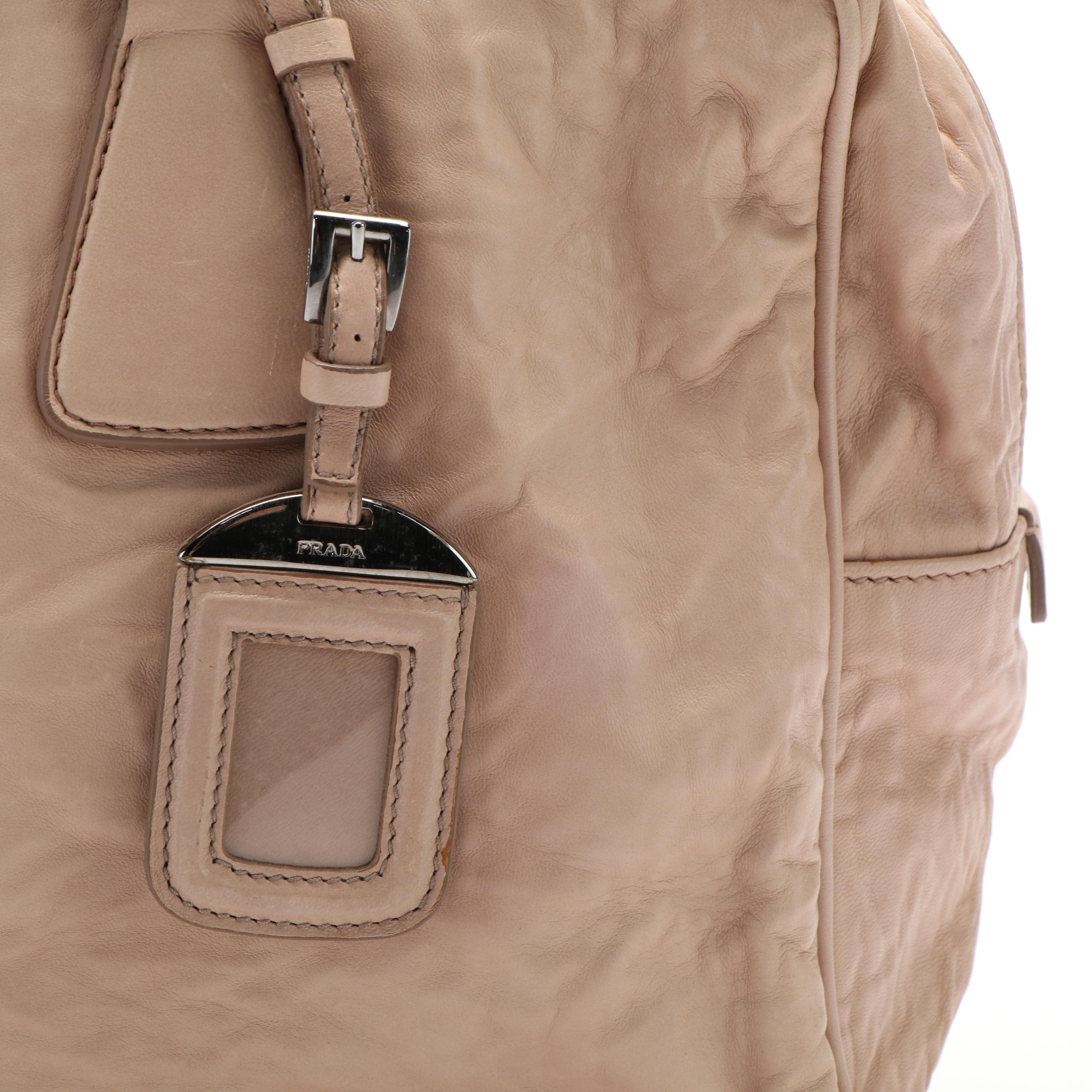 Prada Beige Calfskin Tessuto Gaufre Tote