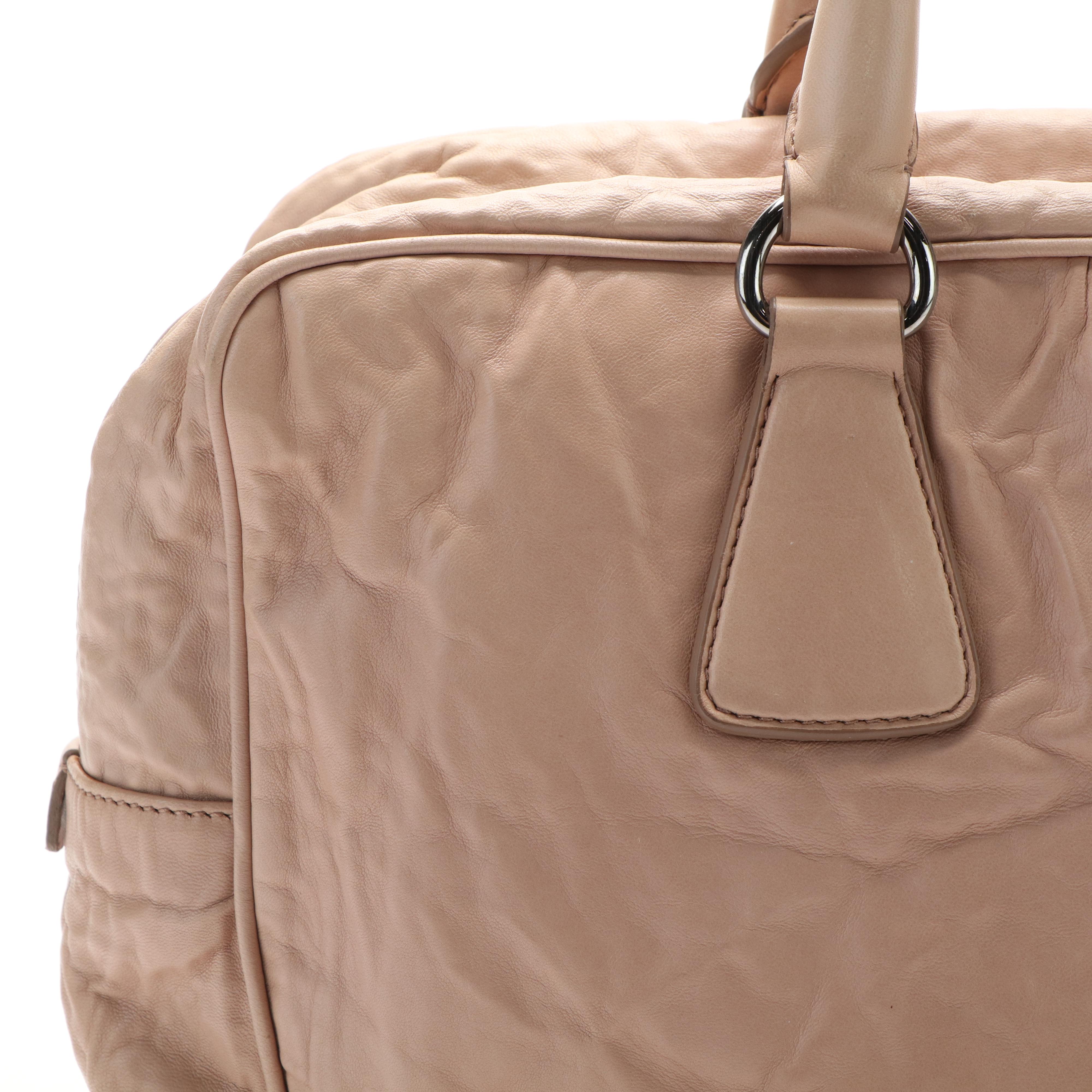 Prada Beige Calfskin Tessuto Gaufre Tote