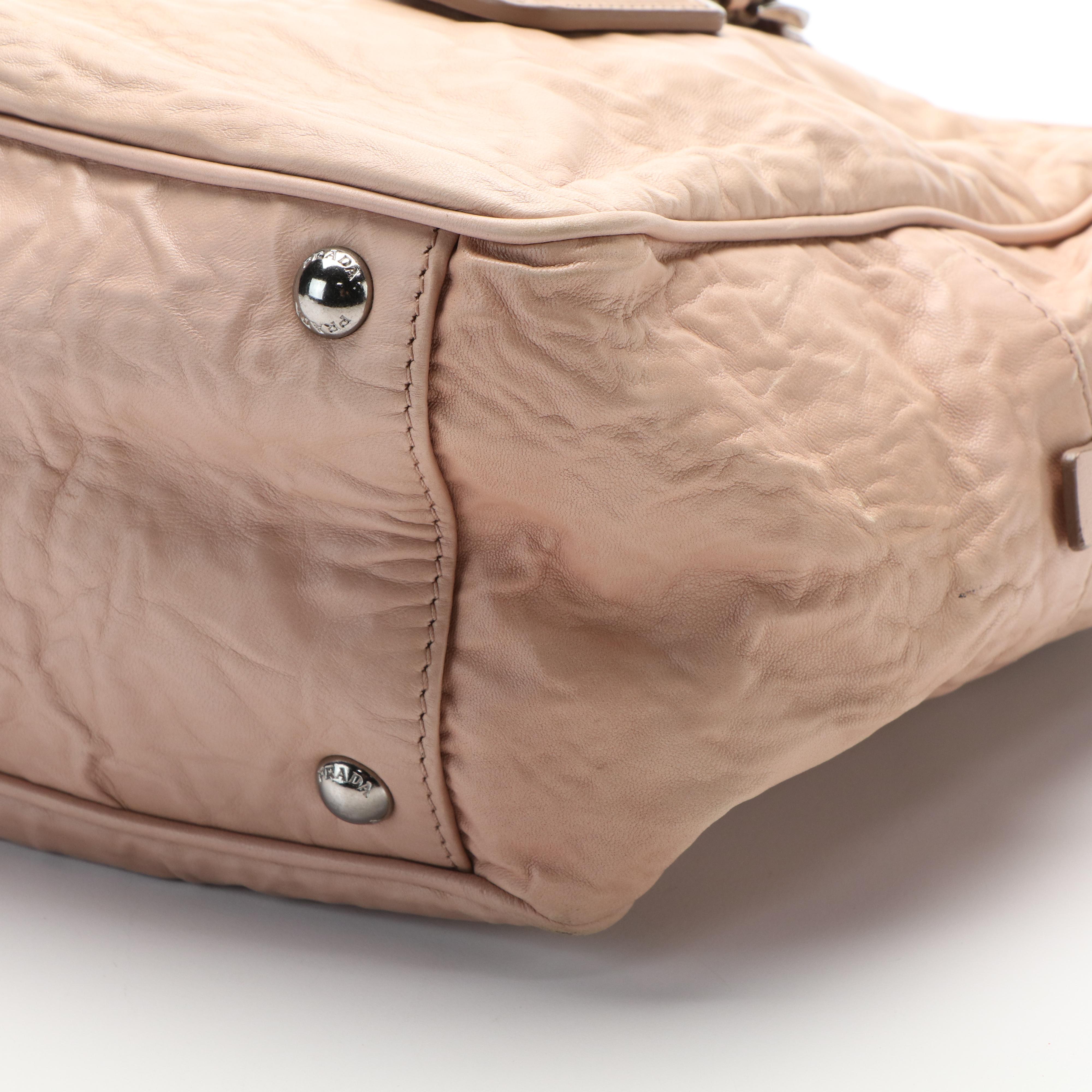 Prada Beige Calfskin Tessuto Gaufre Tote