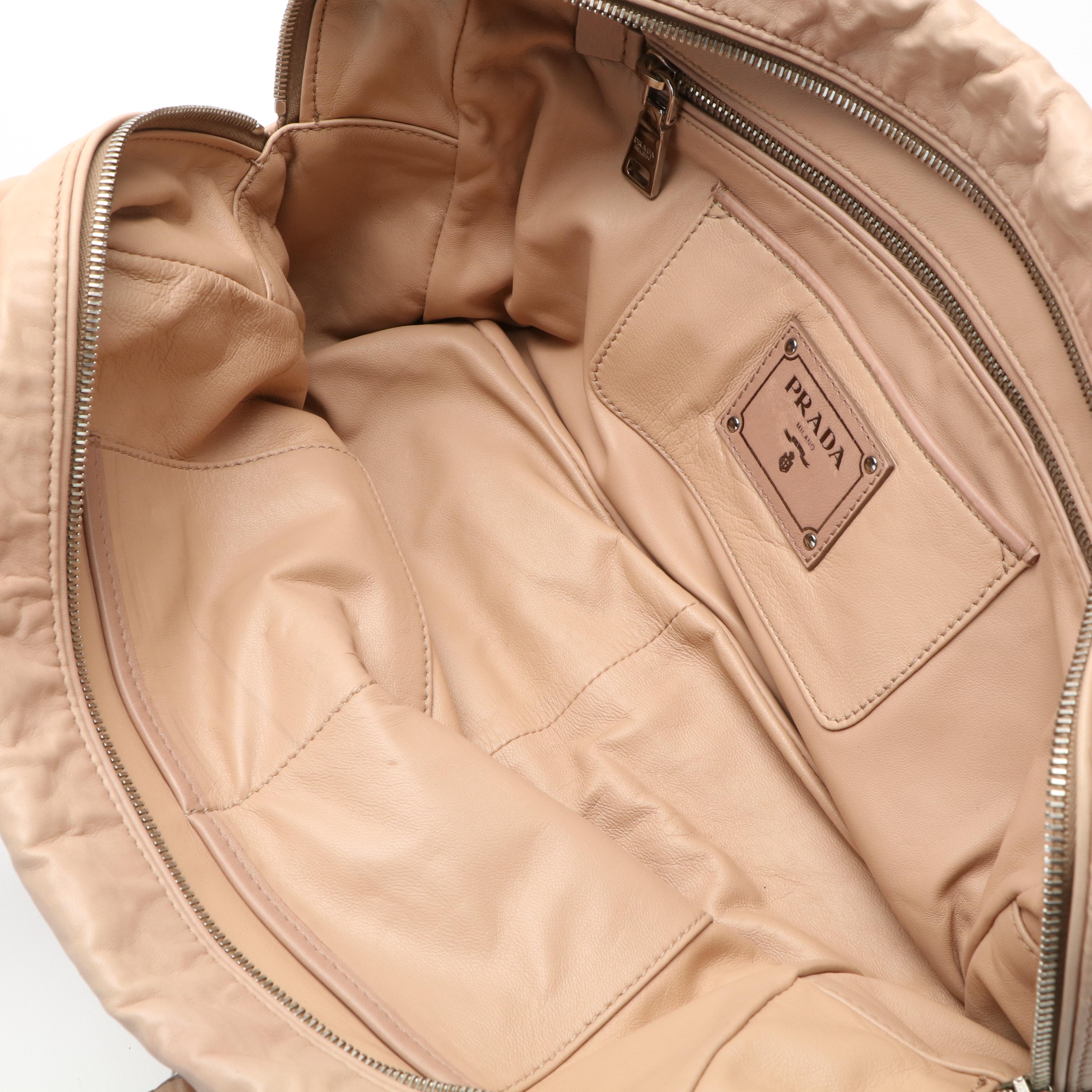 Prada Beige Calfskin Tessuto Gaufre Tote