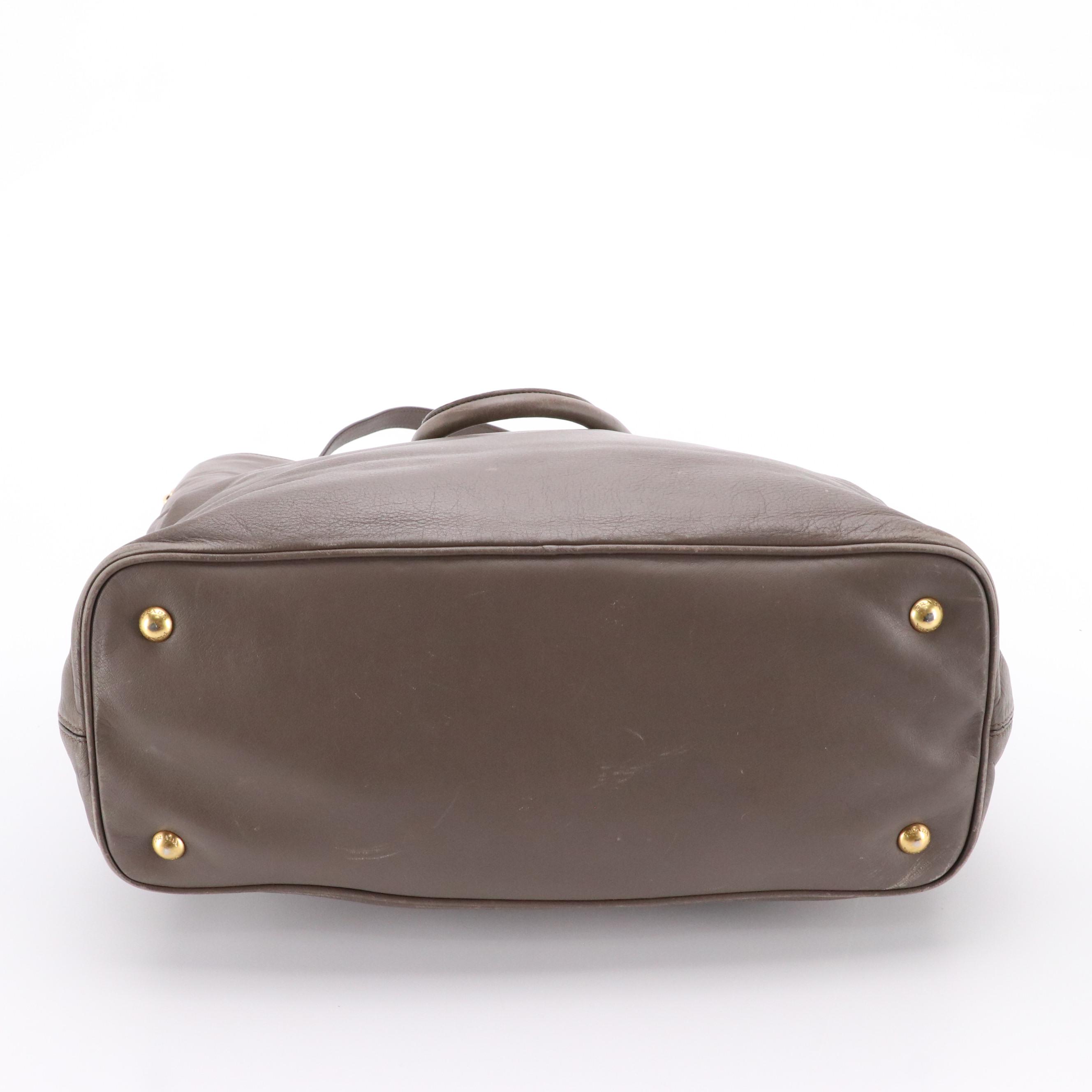 Prada Soft Calf Leather Two-Way Tote Bag