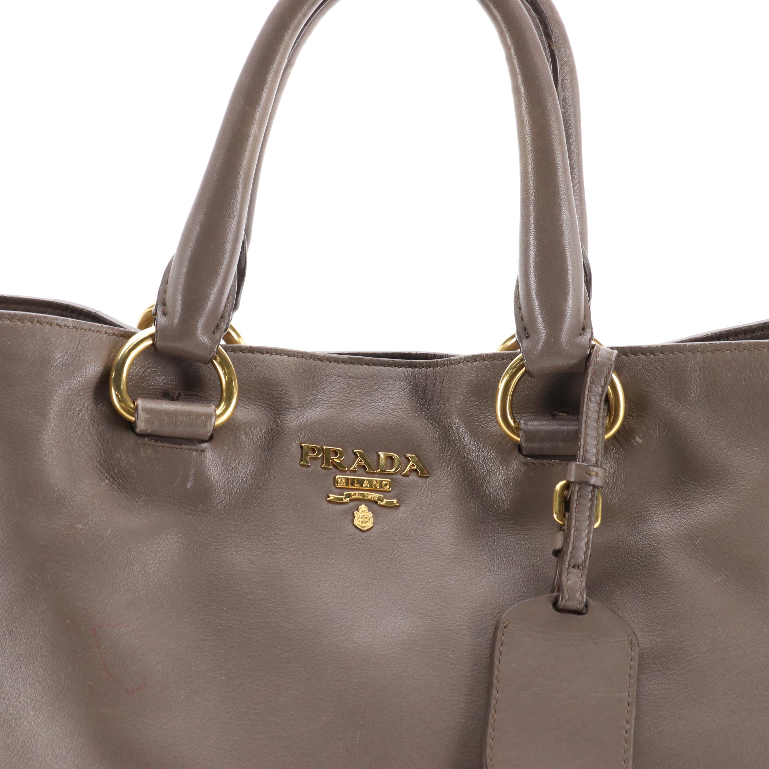 Prada Soft Calf Leather Two-Way Tote Bag