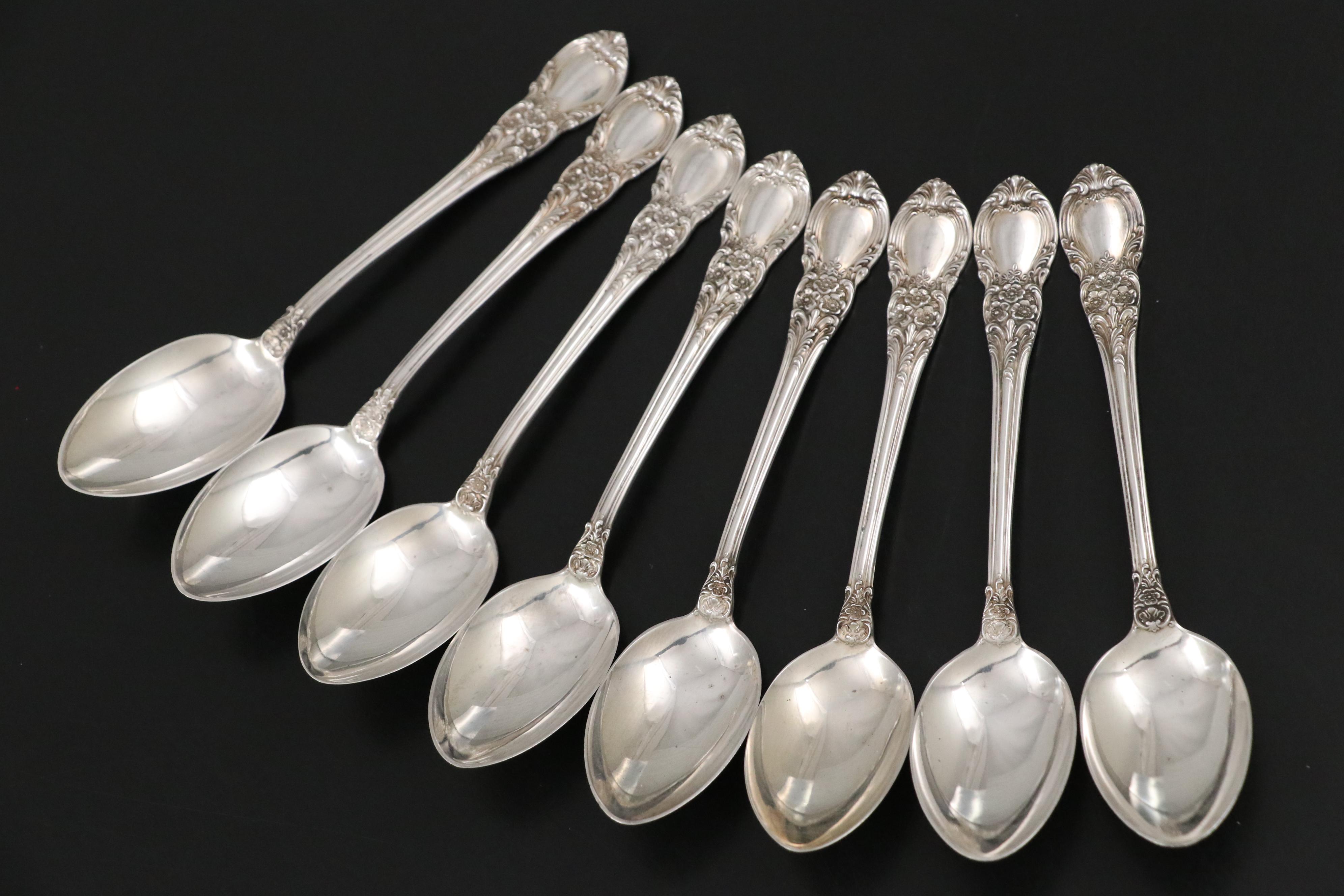 Lunt "American Victorian" Sterling Silver Teaspoons and Individual Salad Forks