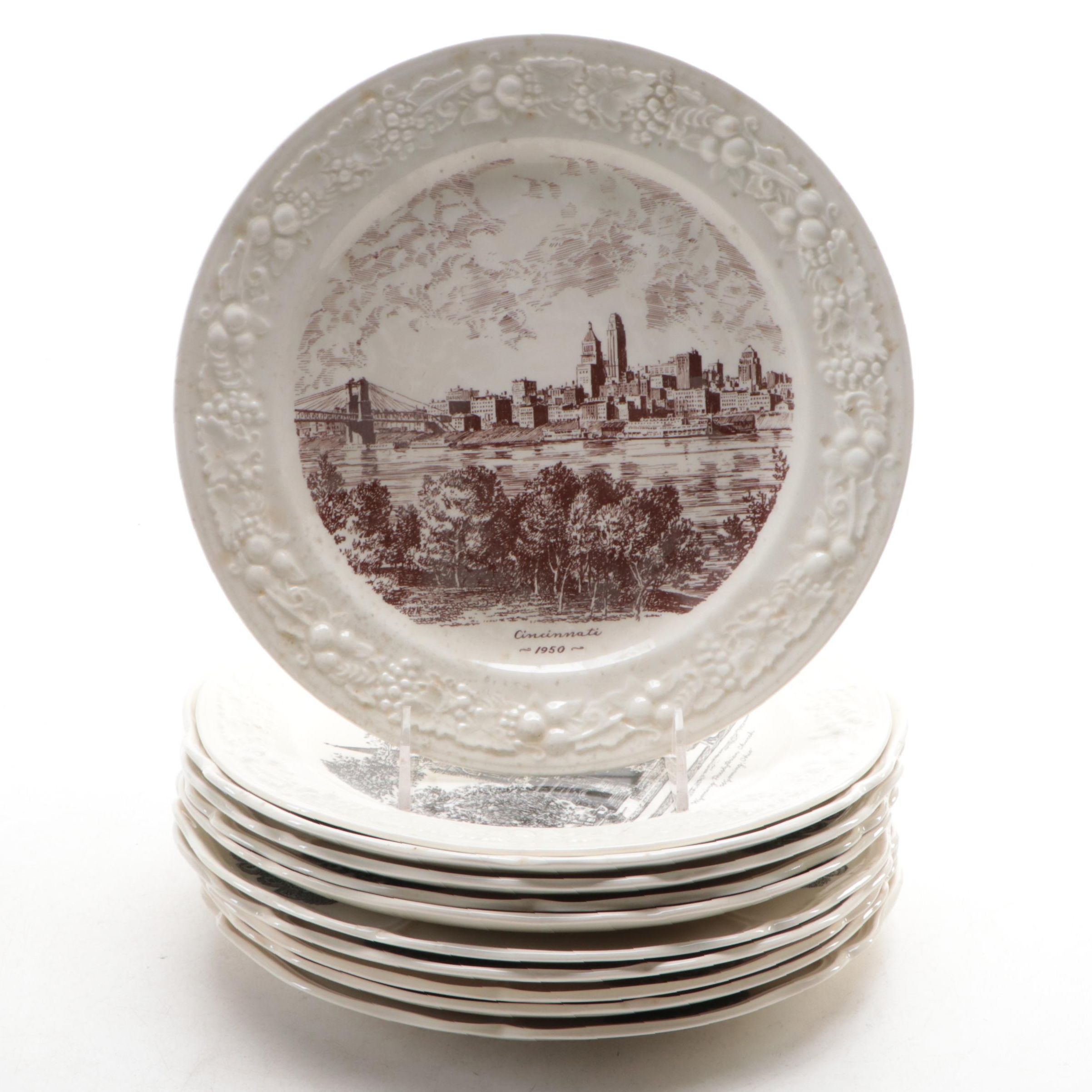 Wedgwood and Homer Laughlin China Cincinnati-Themed Collector Plates