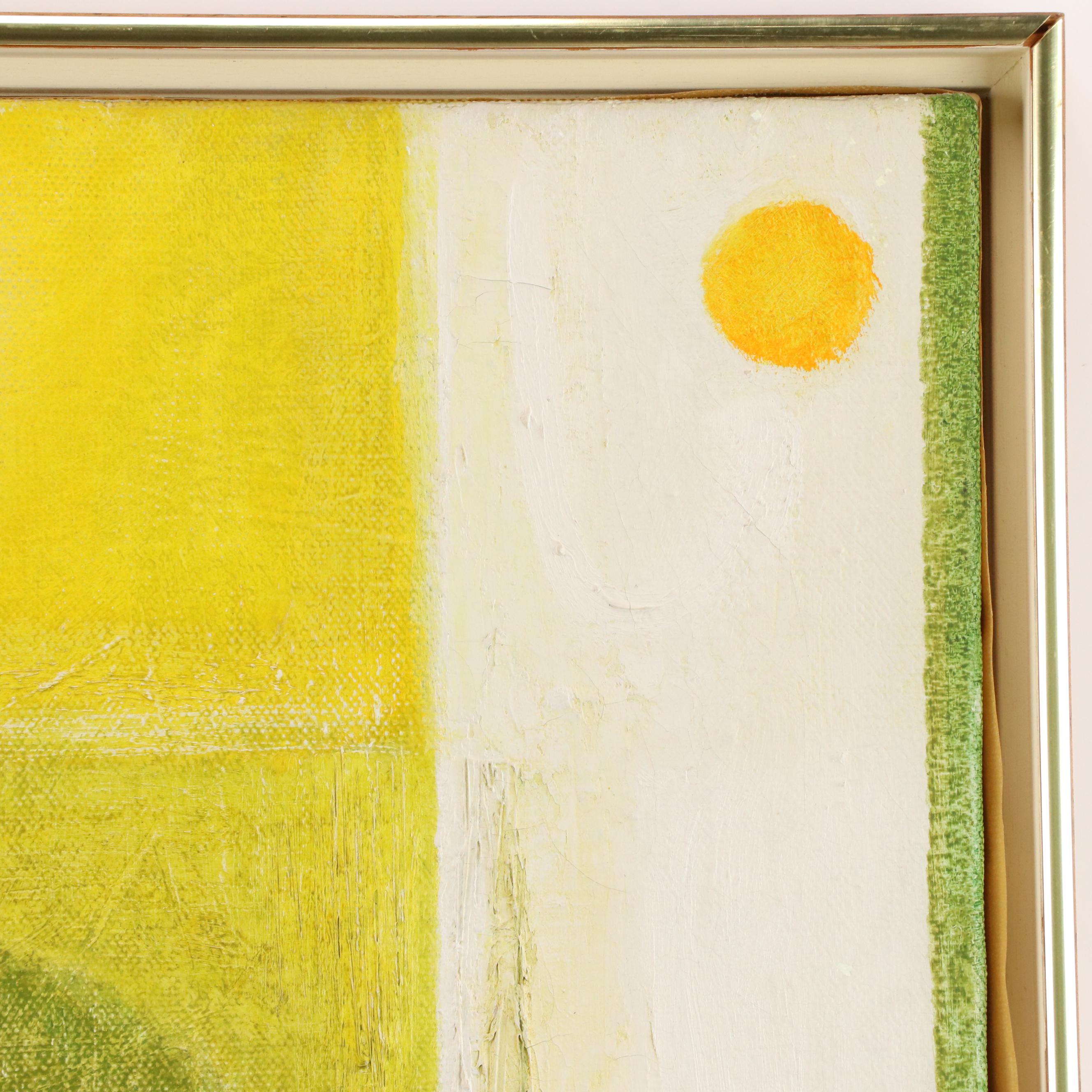 Gwen Giskin Modernist Oil Painting, Circa 1960