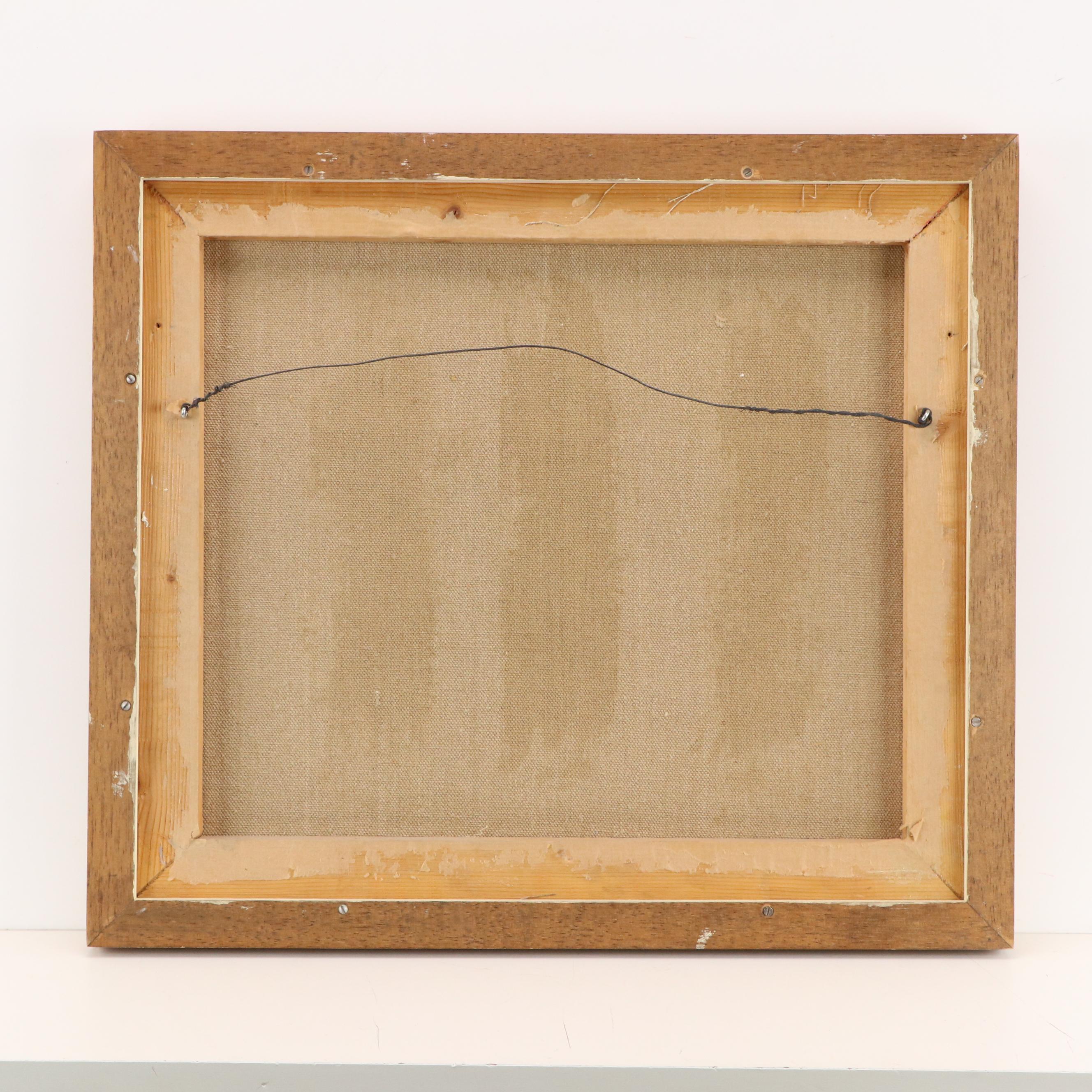 Gwen Giskin Modernist Oil Painting, Circa 1960