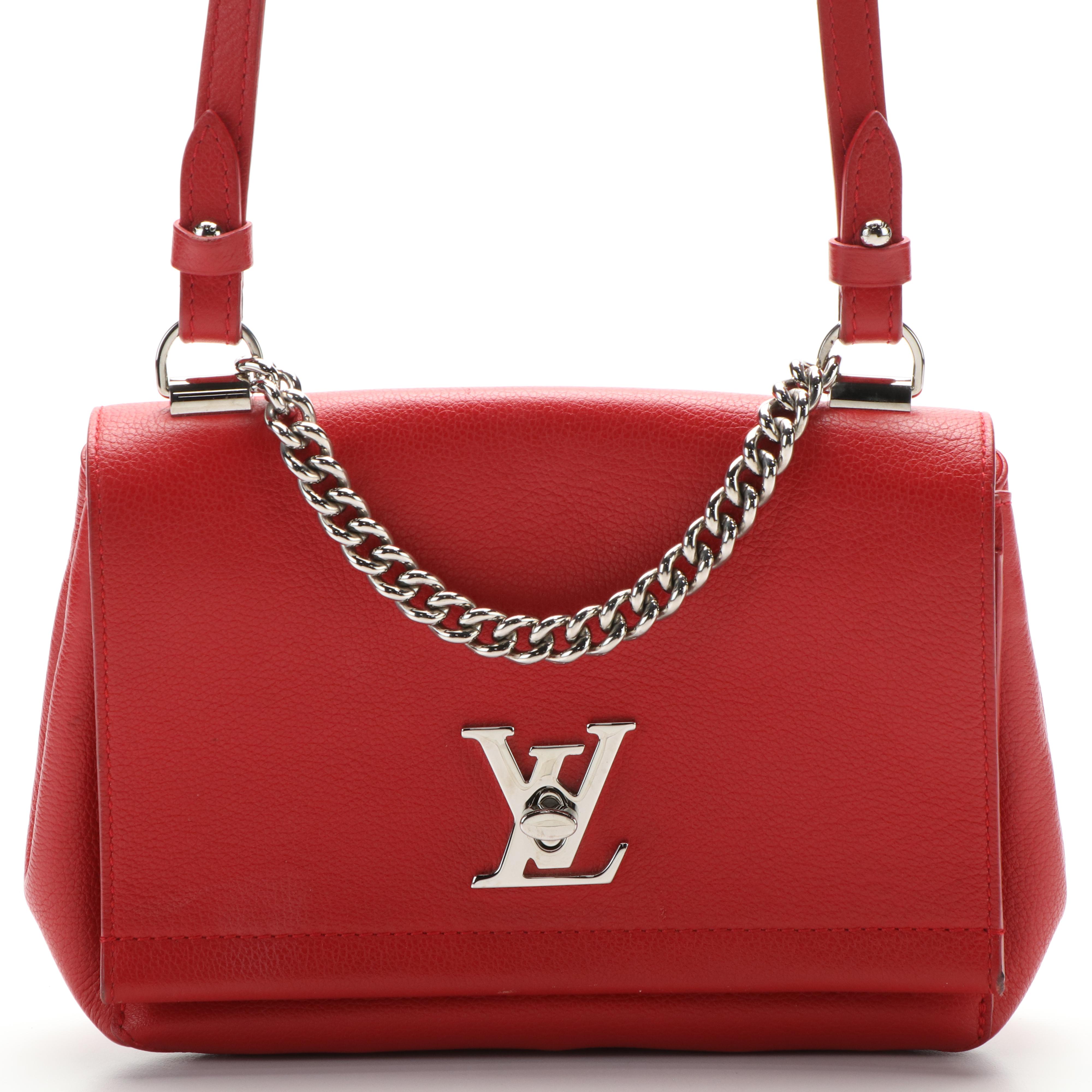 Louis Vuitton Red Leather Lockme II BB Shoulder Bag