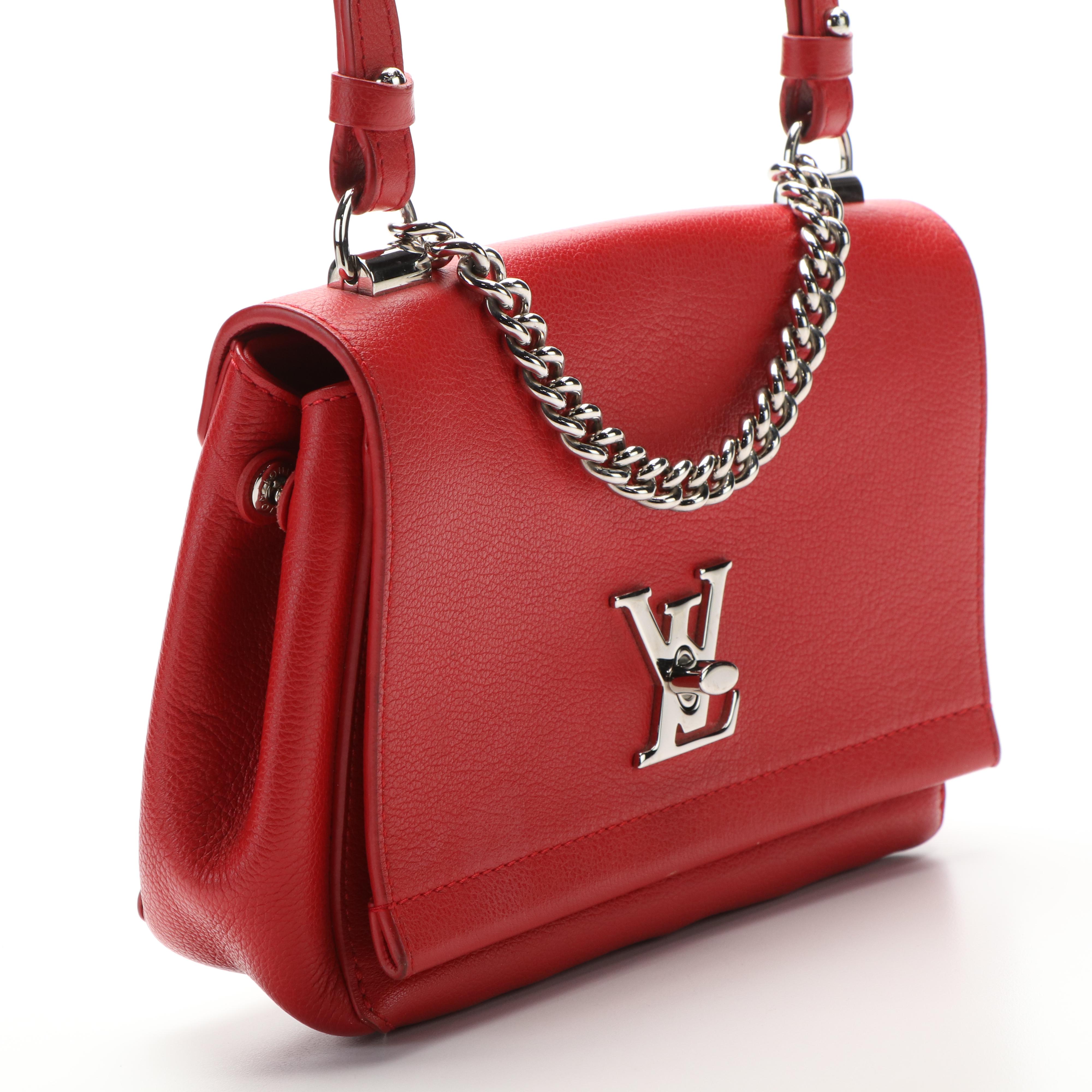 Louis Vuitton Red Leather Lockme II BB Shoulder Bag