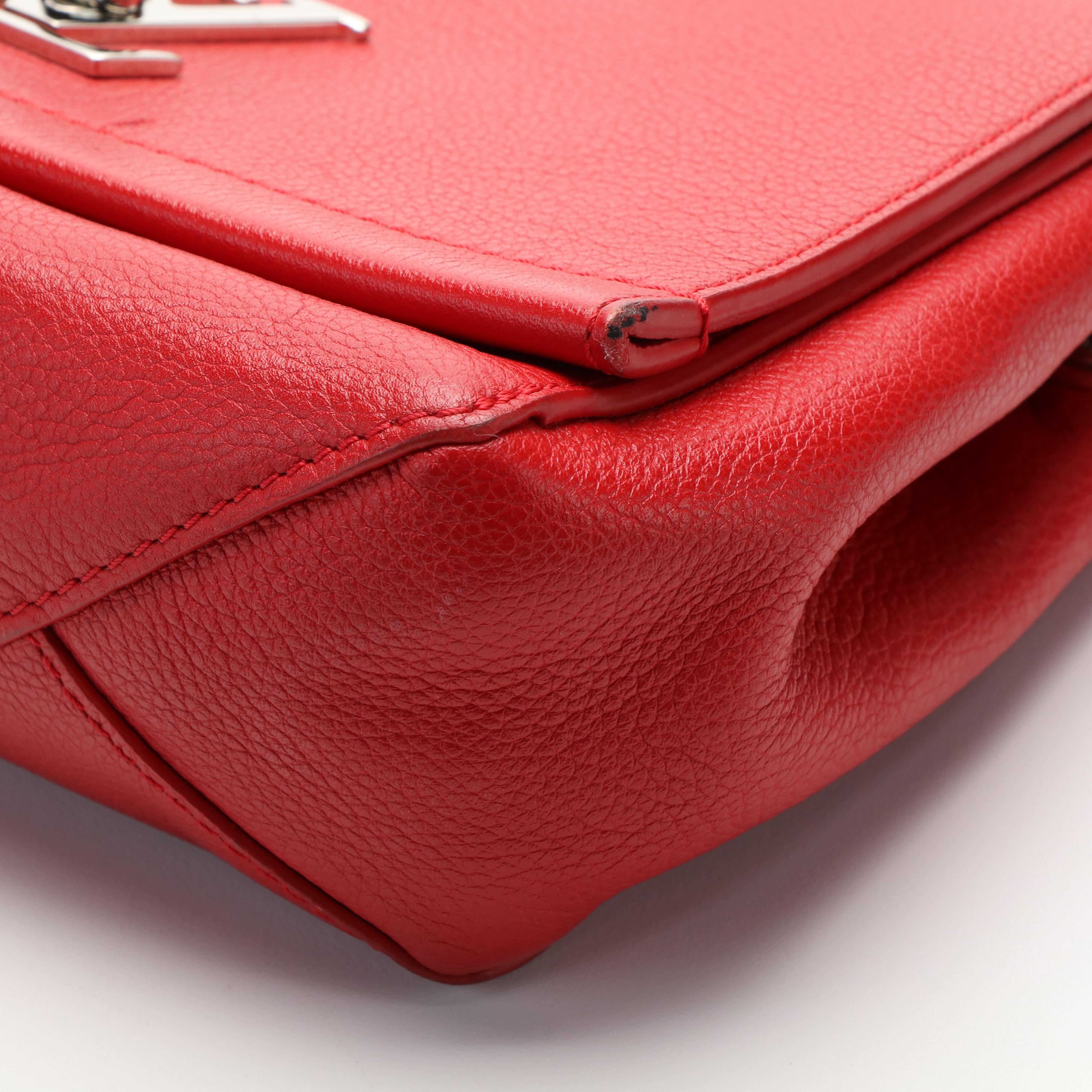 Louis Vuitton Red Leather Lockme II BB Shoulder Bag