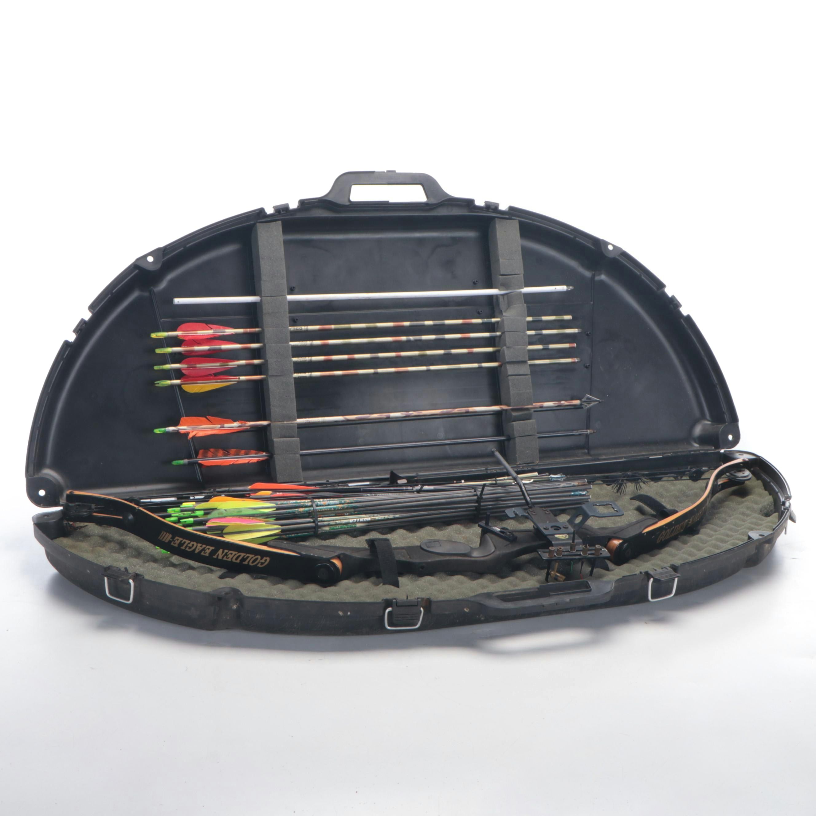 Golden Eagle Compound Bow with Hard Case and Arrows