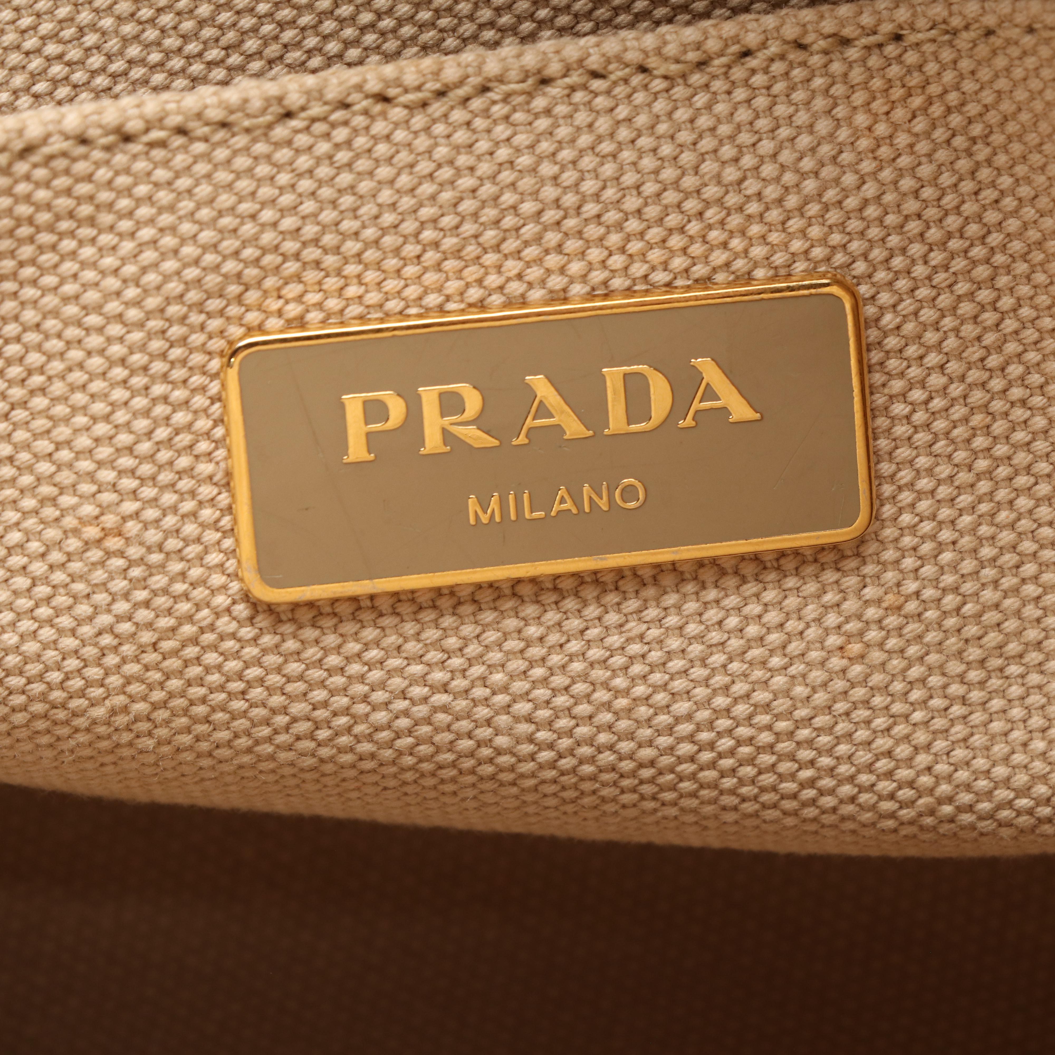 Prada Beige Canvas Bijoux Kanapa PM Handbag