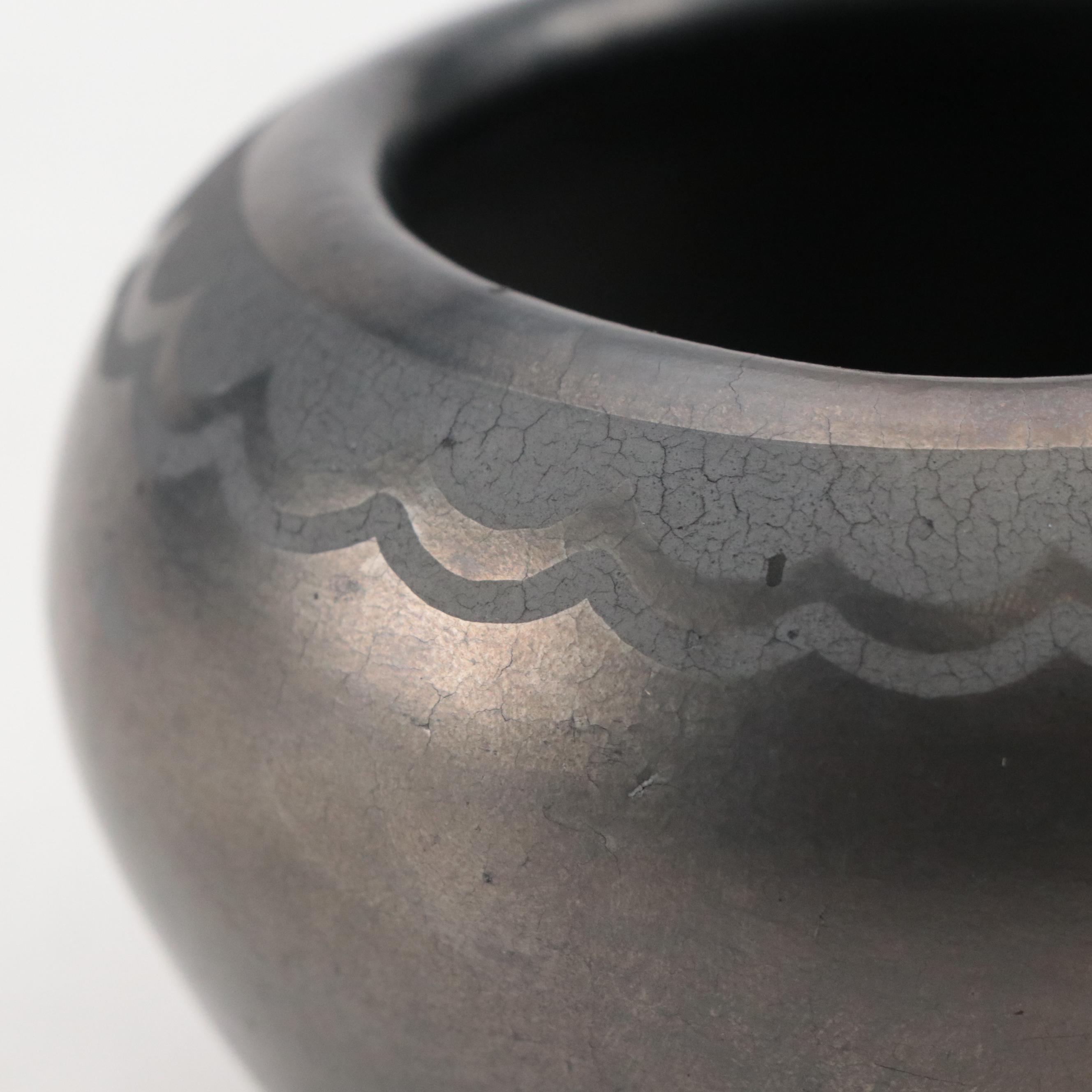 Donicia Tafoya San Ildefonso Pueblo Blackware Pottery Olla