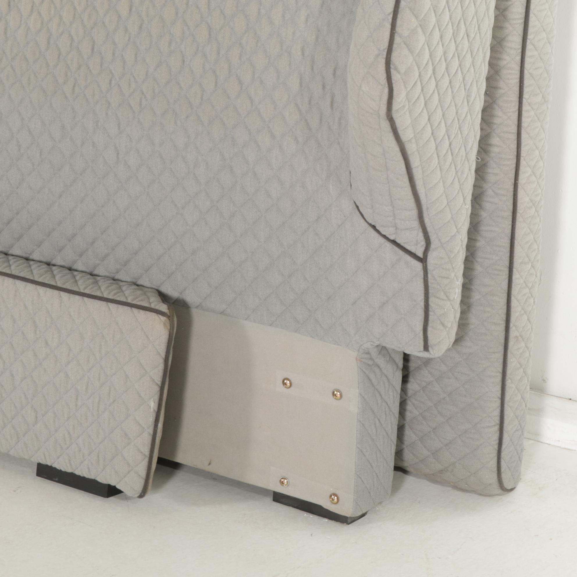 By Design Quilted Fabric Upholstered King Size Platform Bed Frame