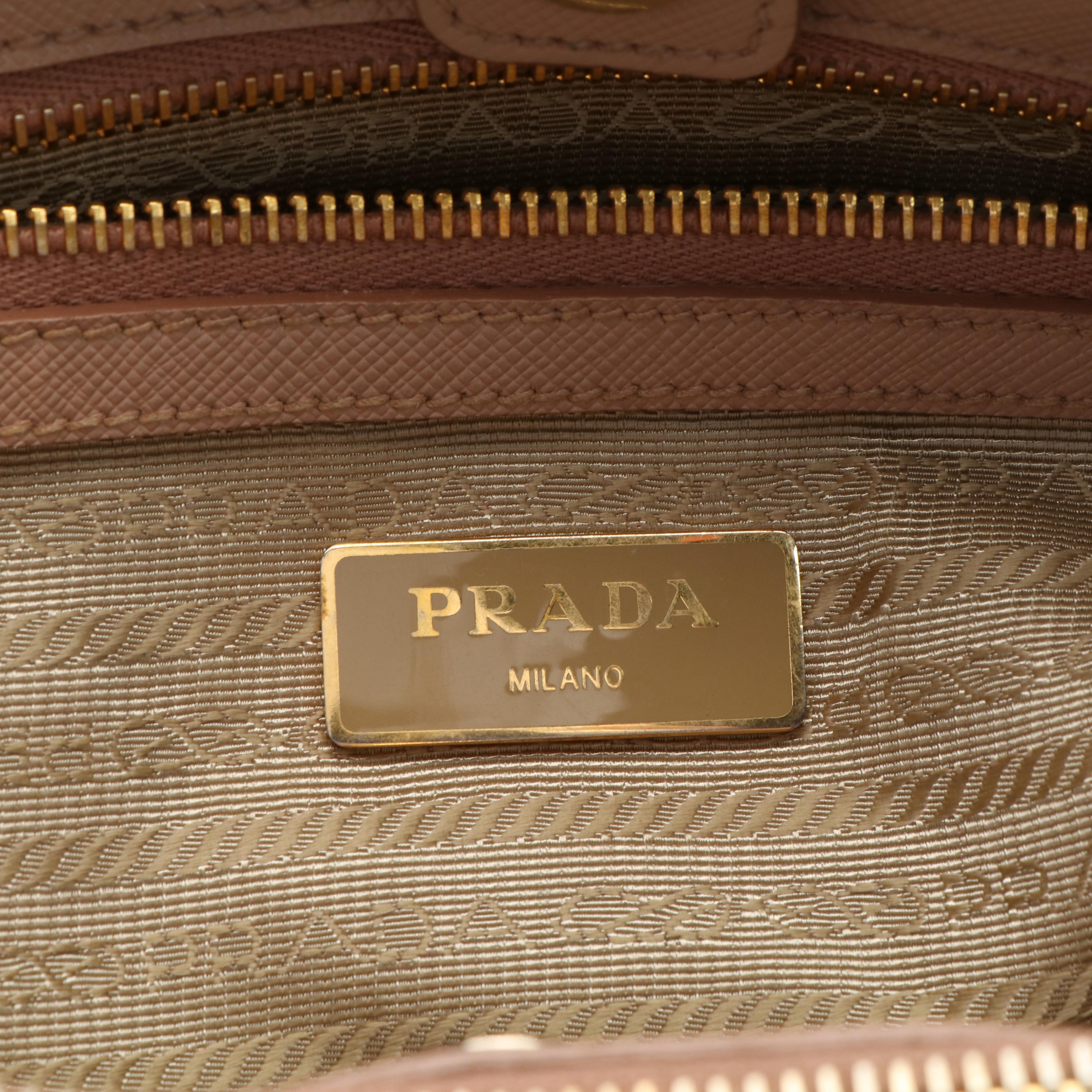 Prada Beige Leather Saffiano Cuir Galleria Tote Bag