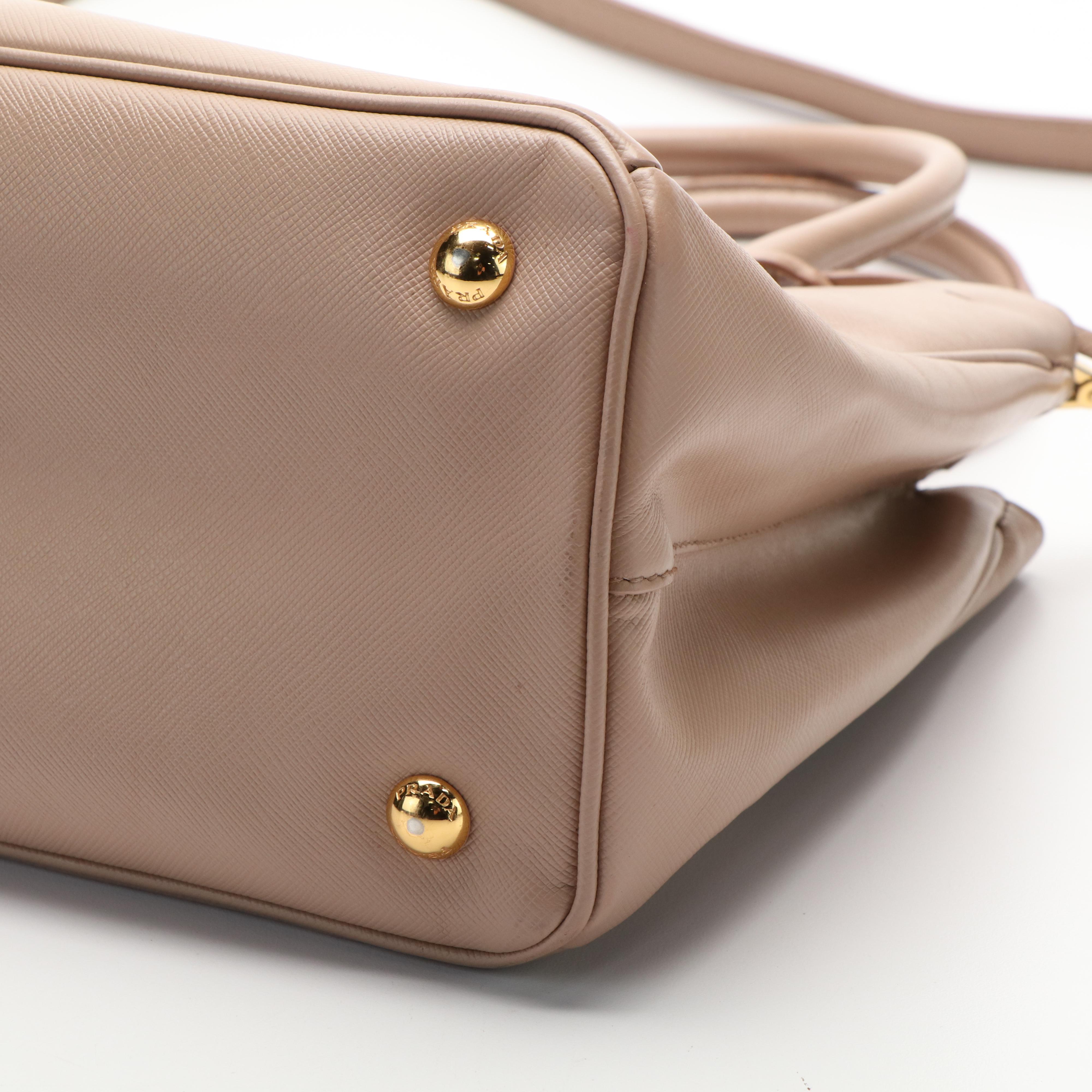 Prada Beige Leather Saffiano Cuir Galleria Tote Bag