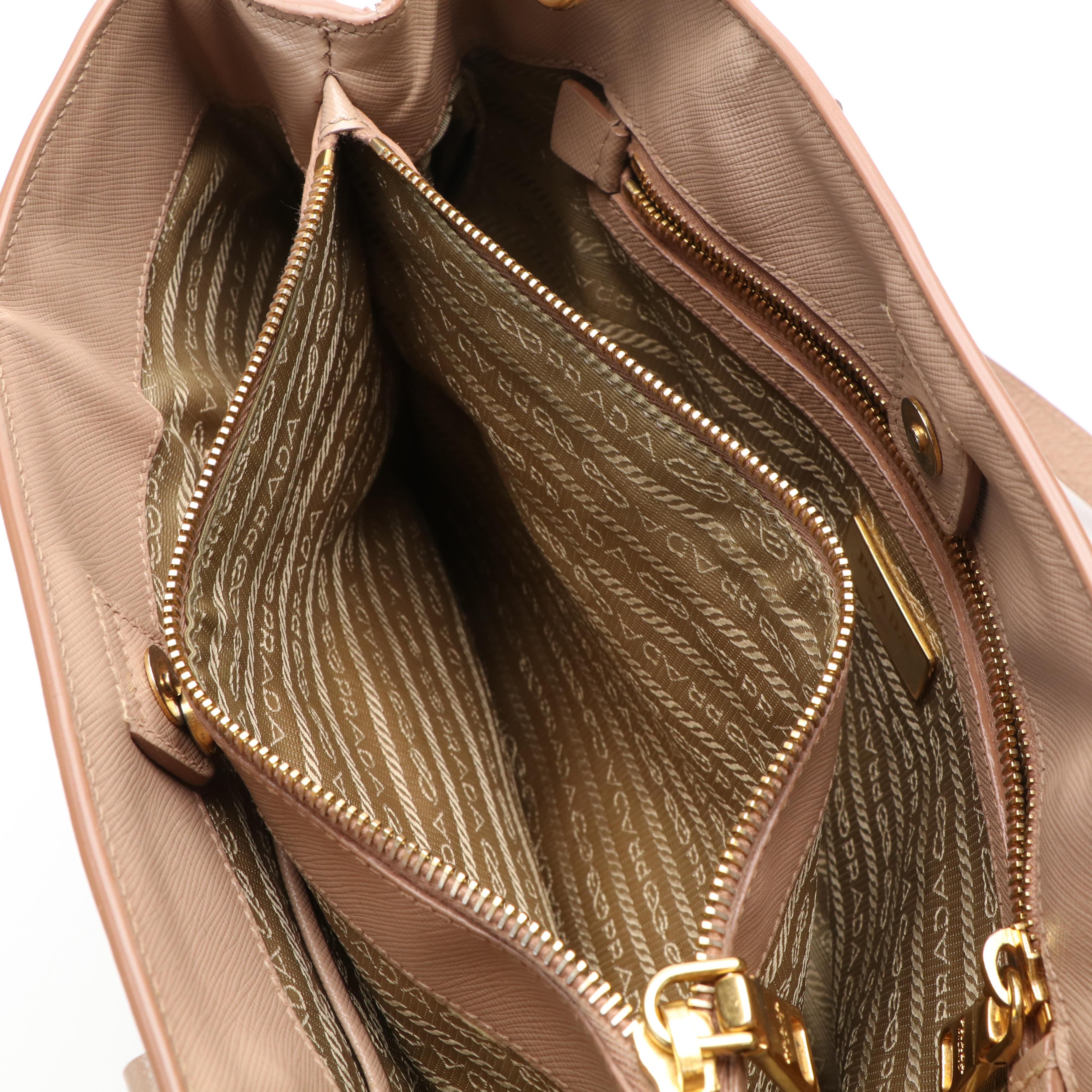 Prada Beige Leather Saffiano Cuir Galleria Tote Bag