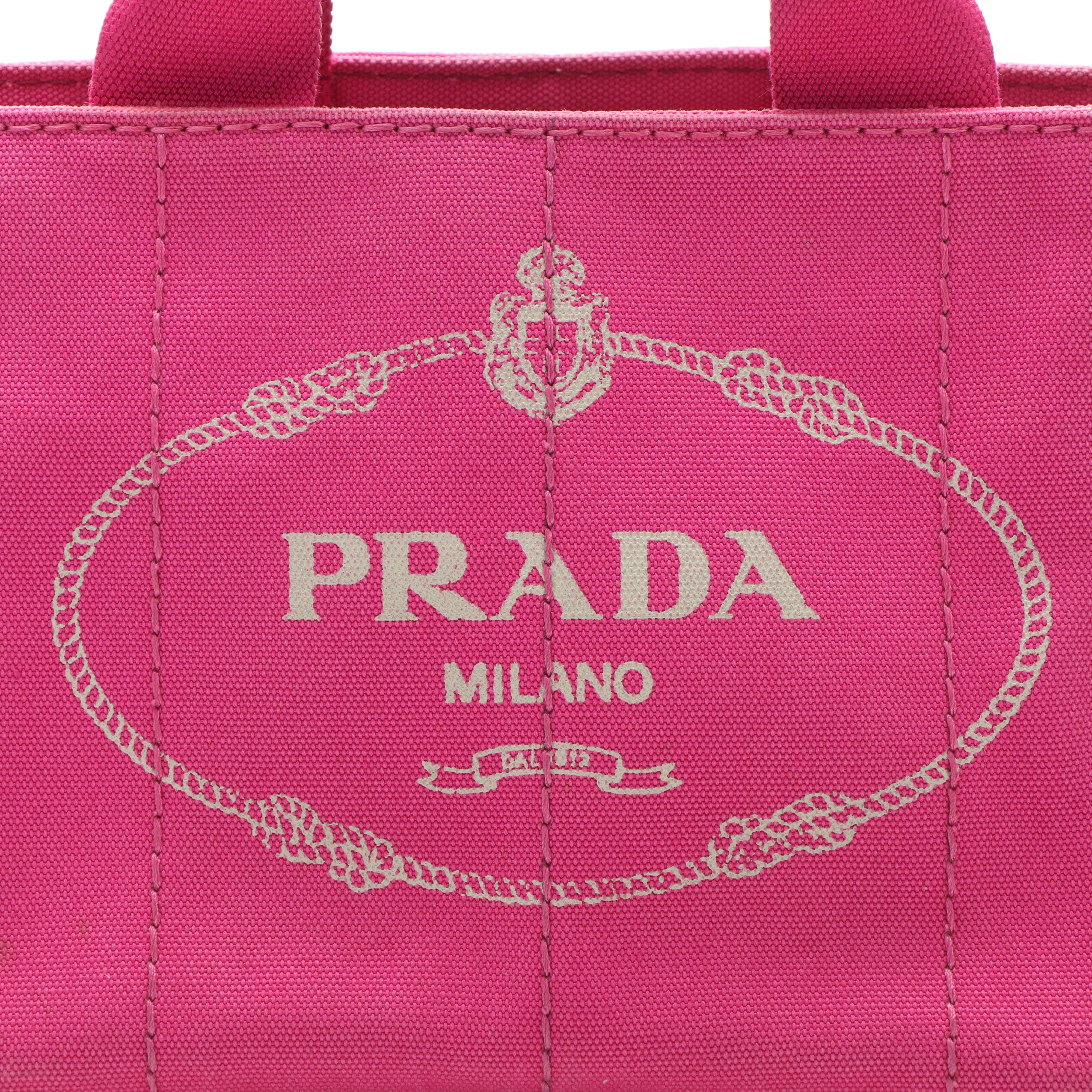 Prada Pink Canvas Canapa Tote Bag