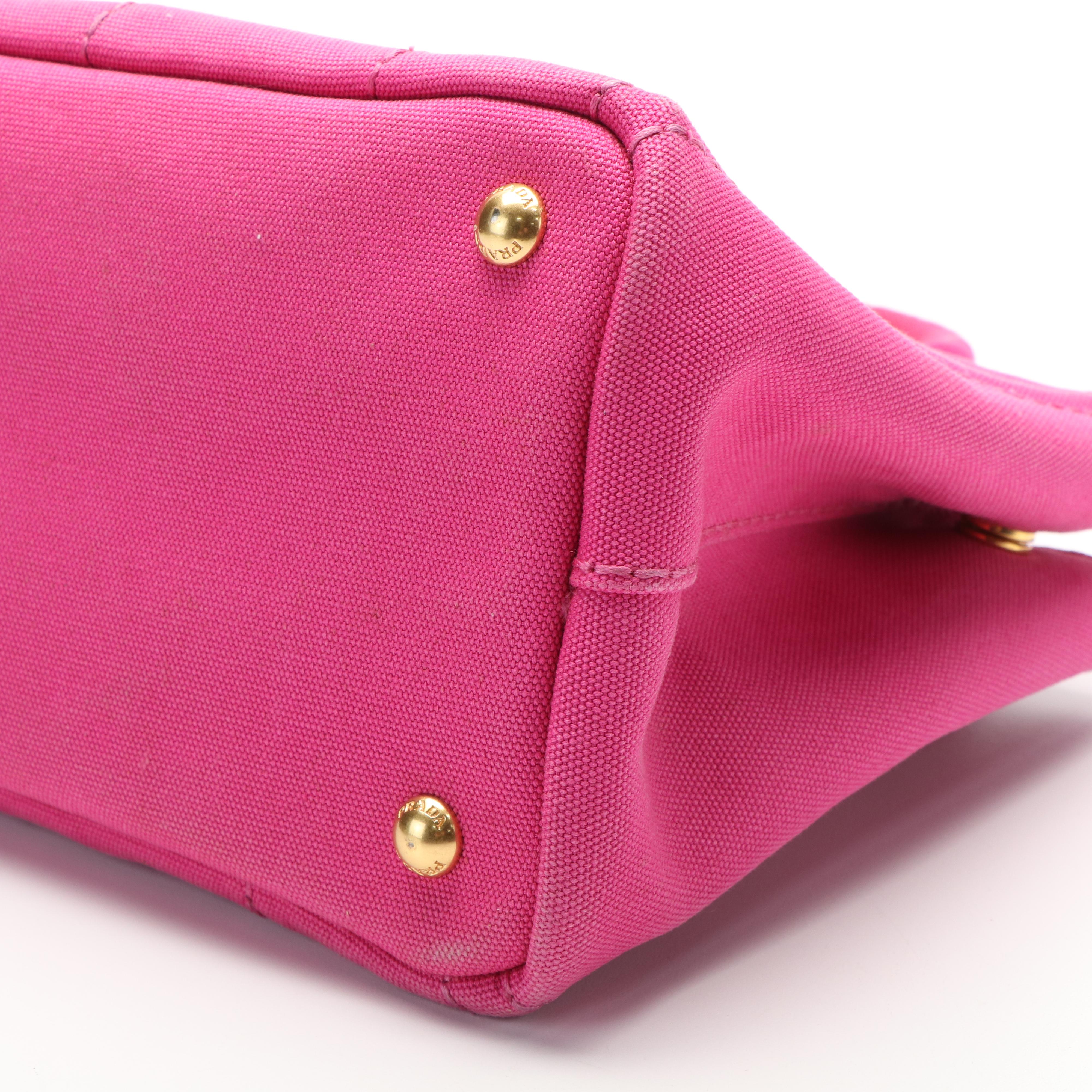 Prada Pink Canvas Canapa Tote Bag