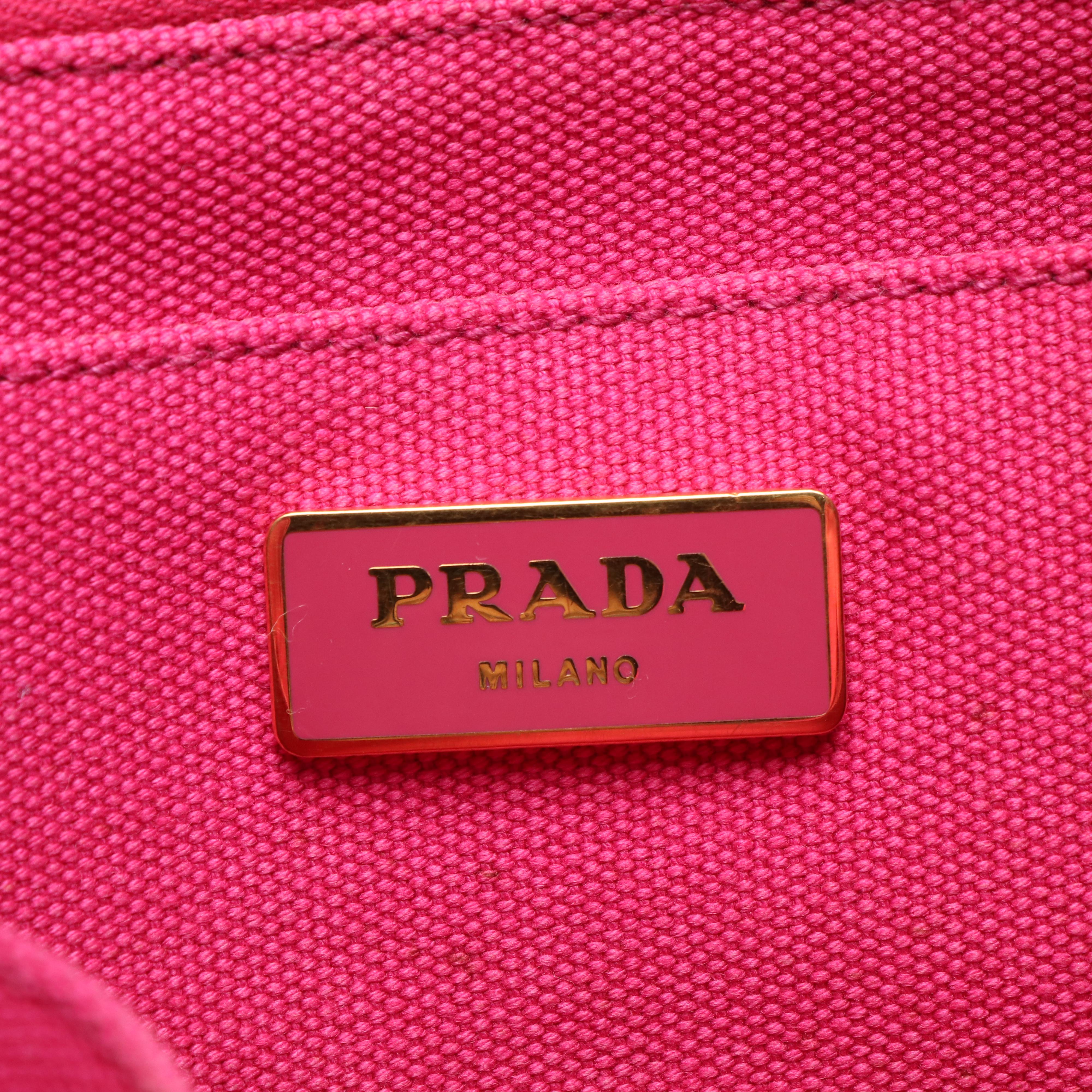 Prada Pink Canvas Canapa Tote Bag