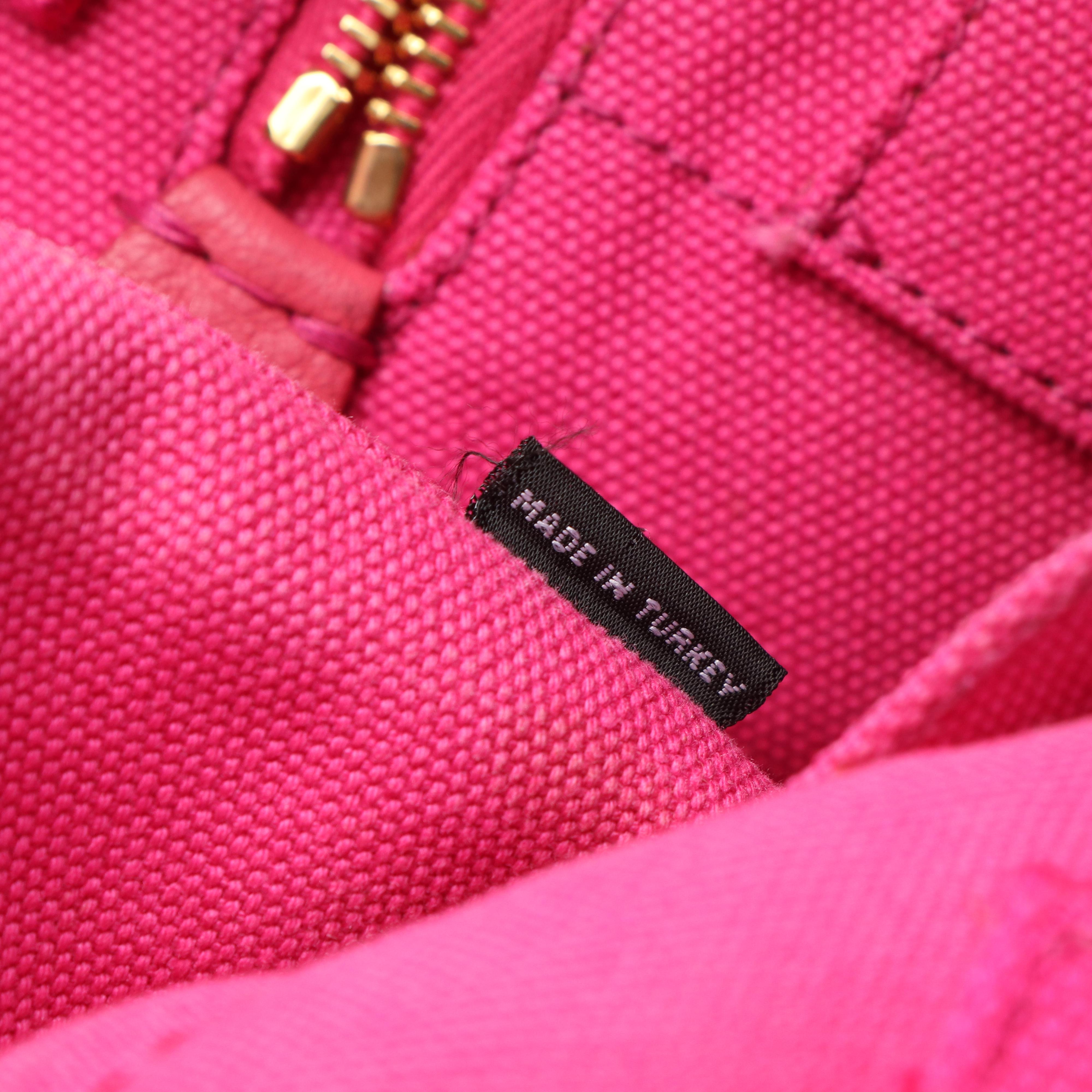 Prada Pink Canvas Canapa Tote Bag