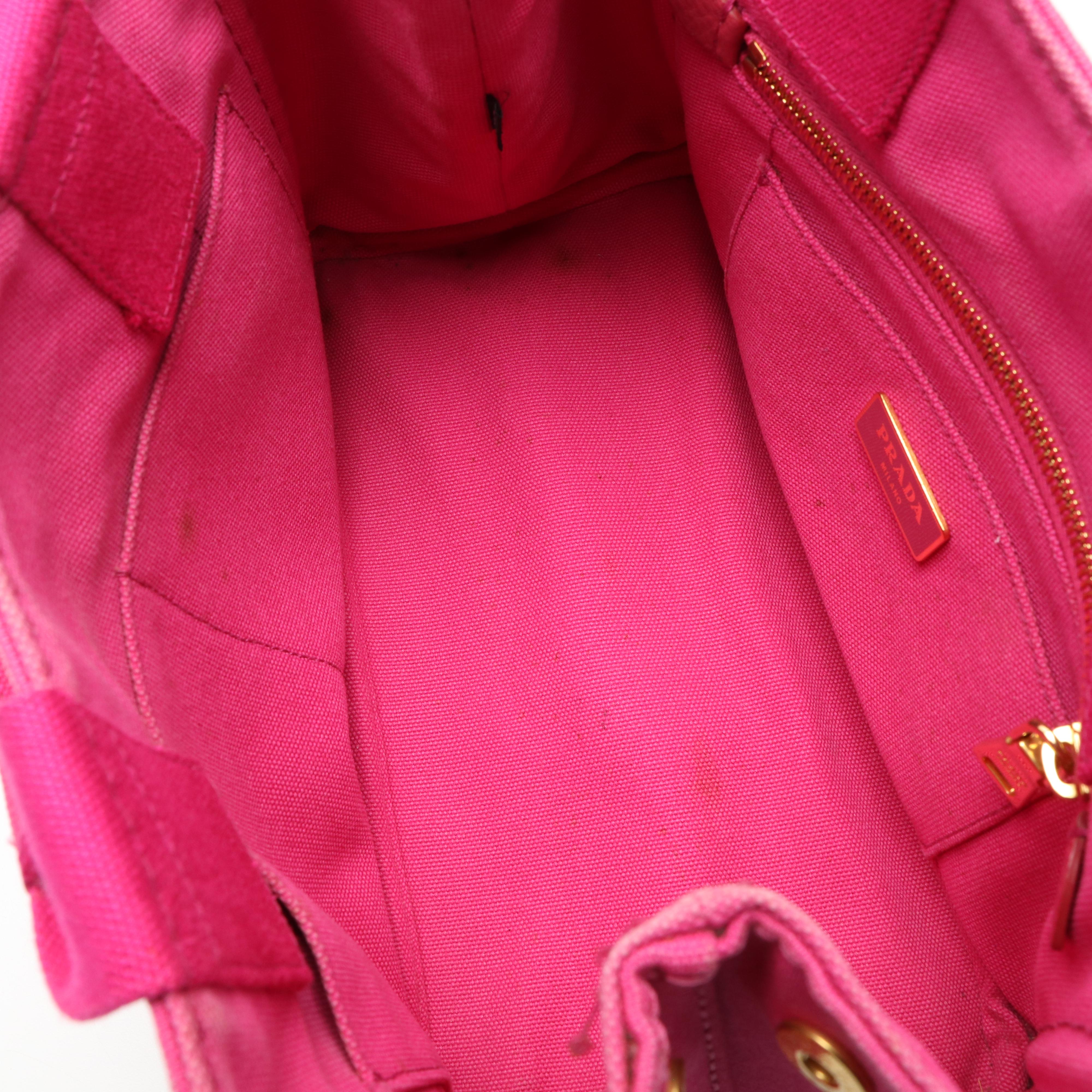 Prada Pink Canvas Canapa Tote Bag