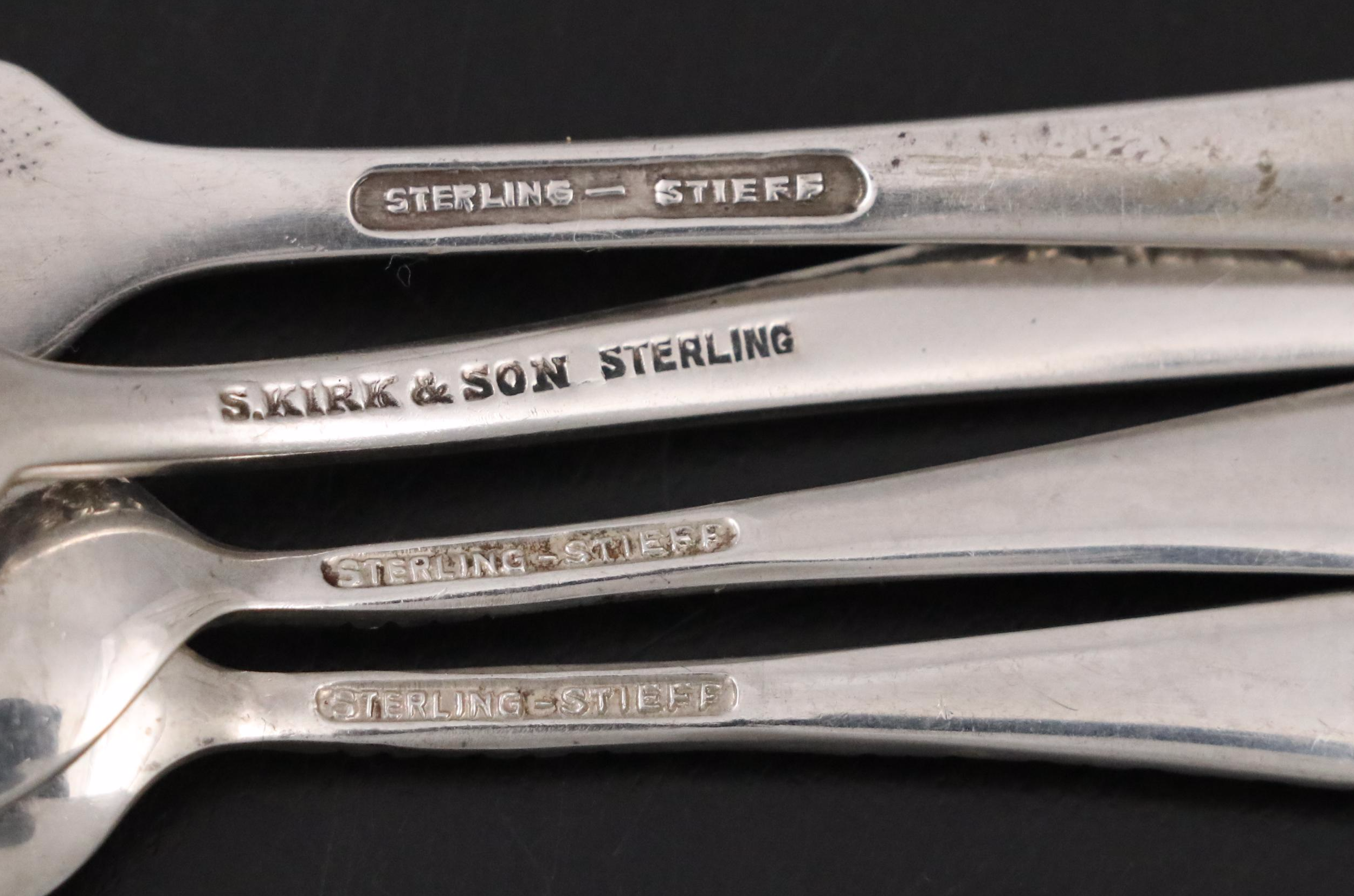 Kirk-Stieff "Stieff Rose" Sterling Butter Pick and Other Sterling Serveware