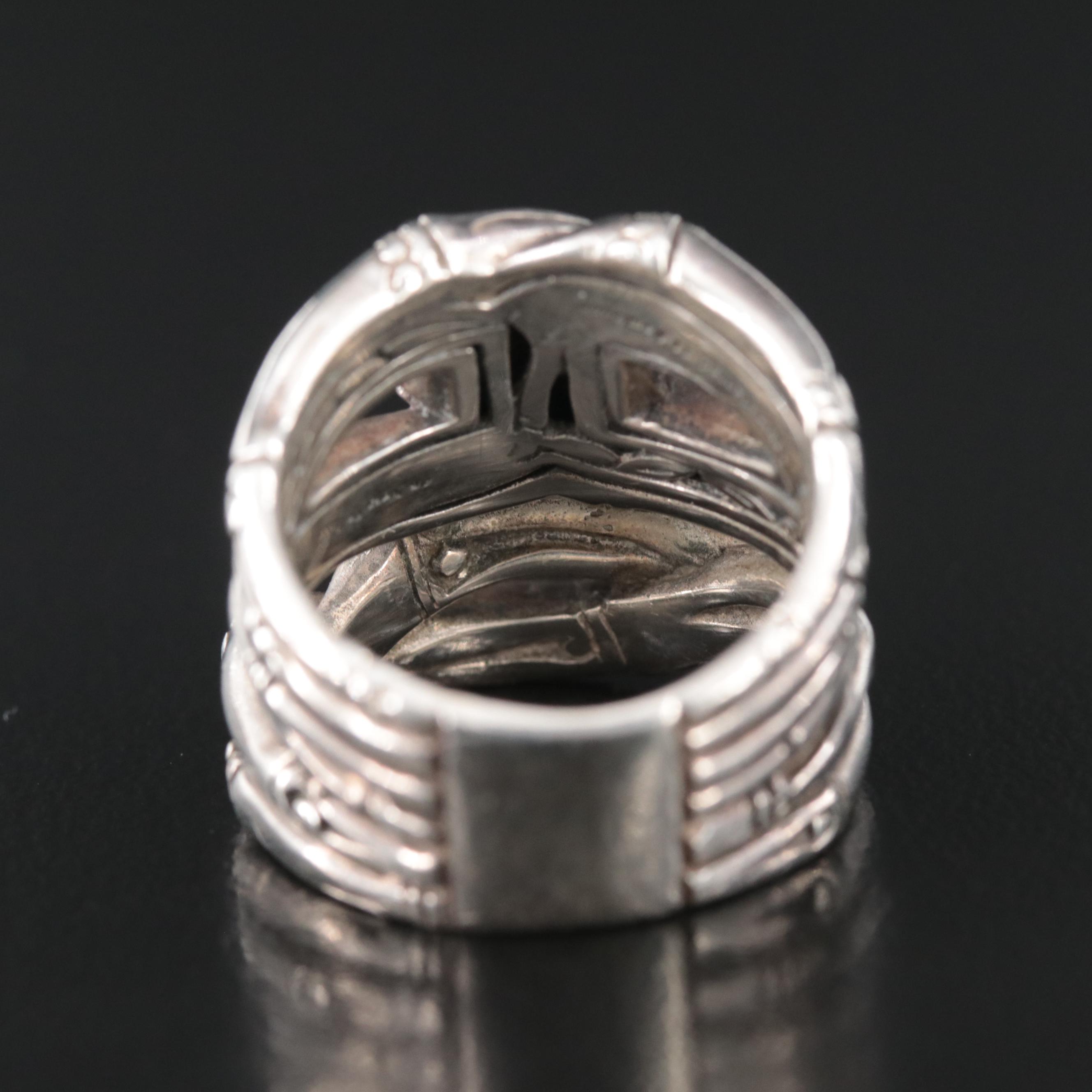 John Hardy Sterling Bamboo Woven Ring