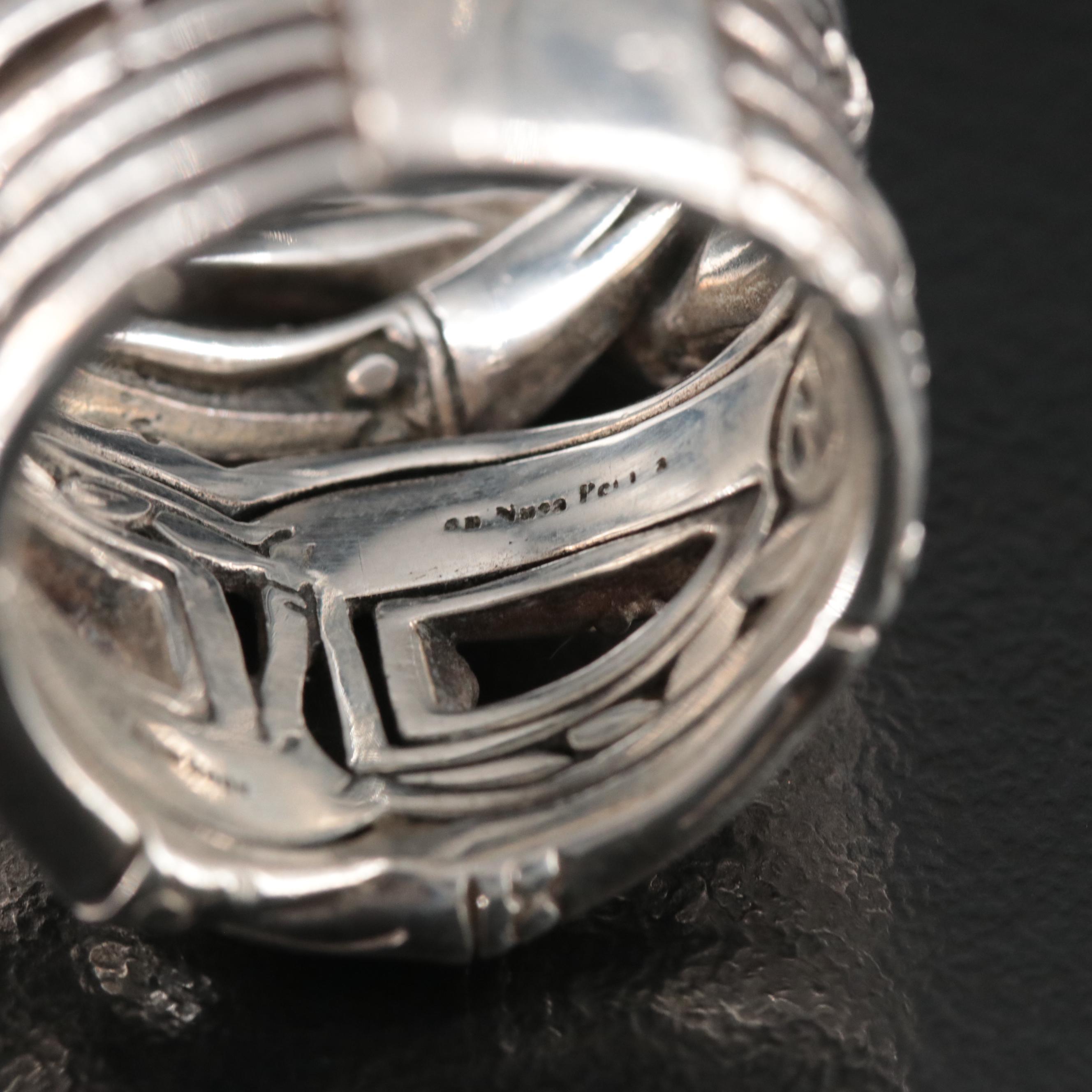 John Hardy Sterling Bamboo Woven Ring