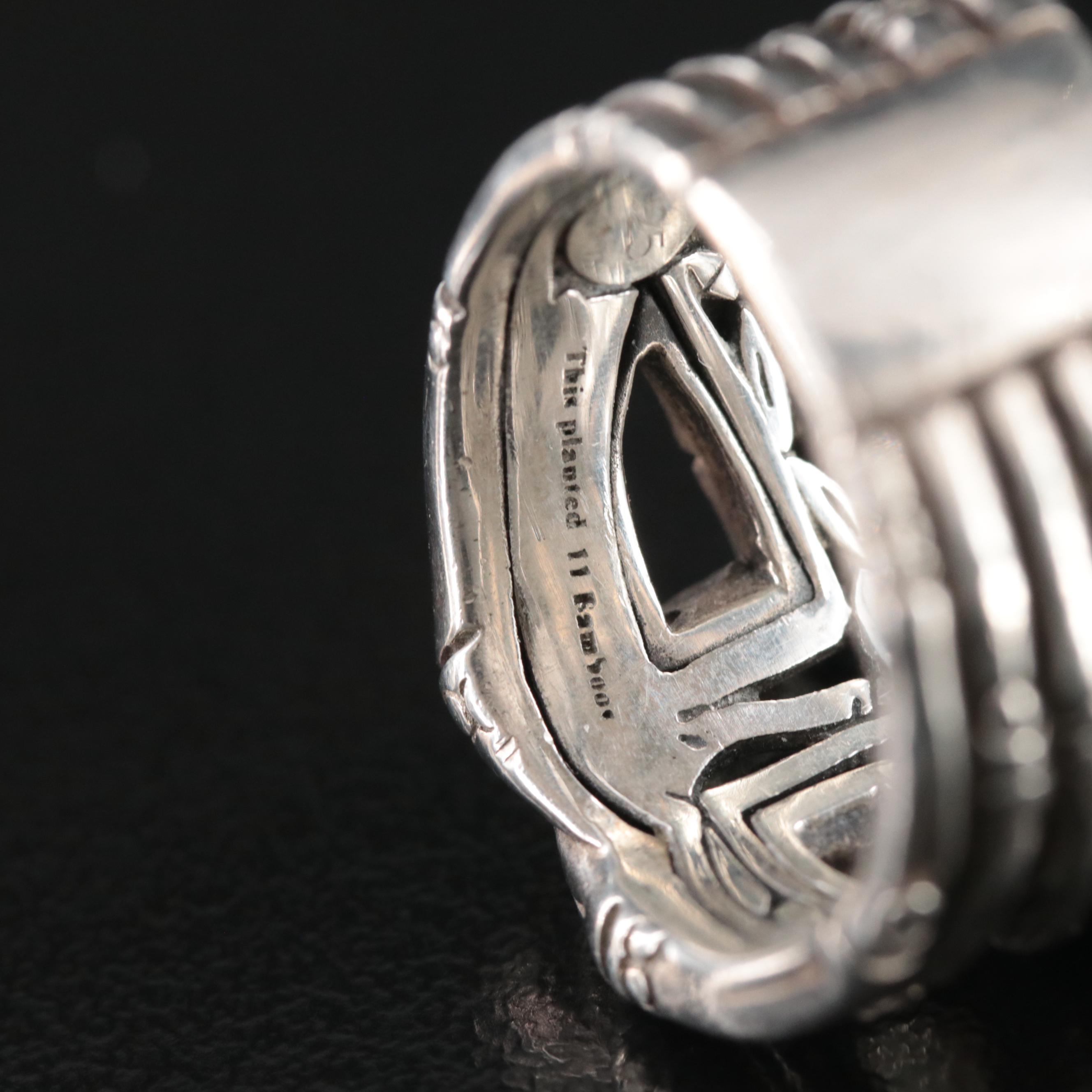 John Hardy Sterling Bamboo Woven Ring