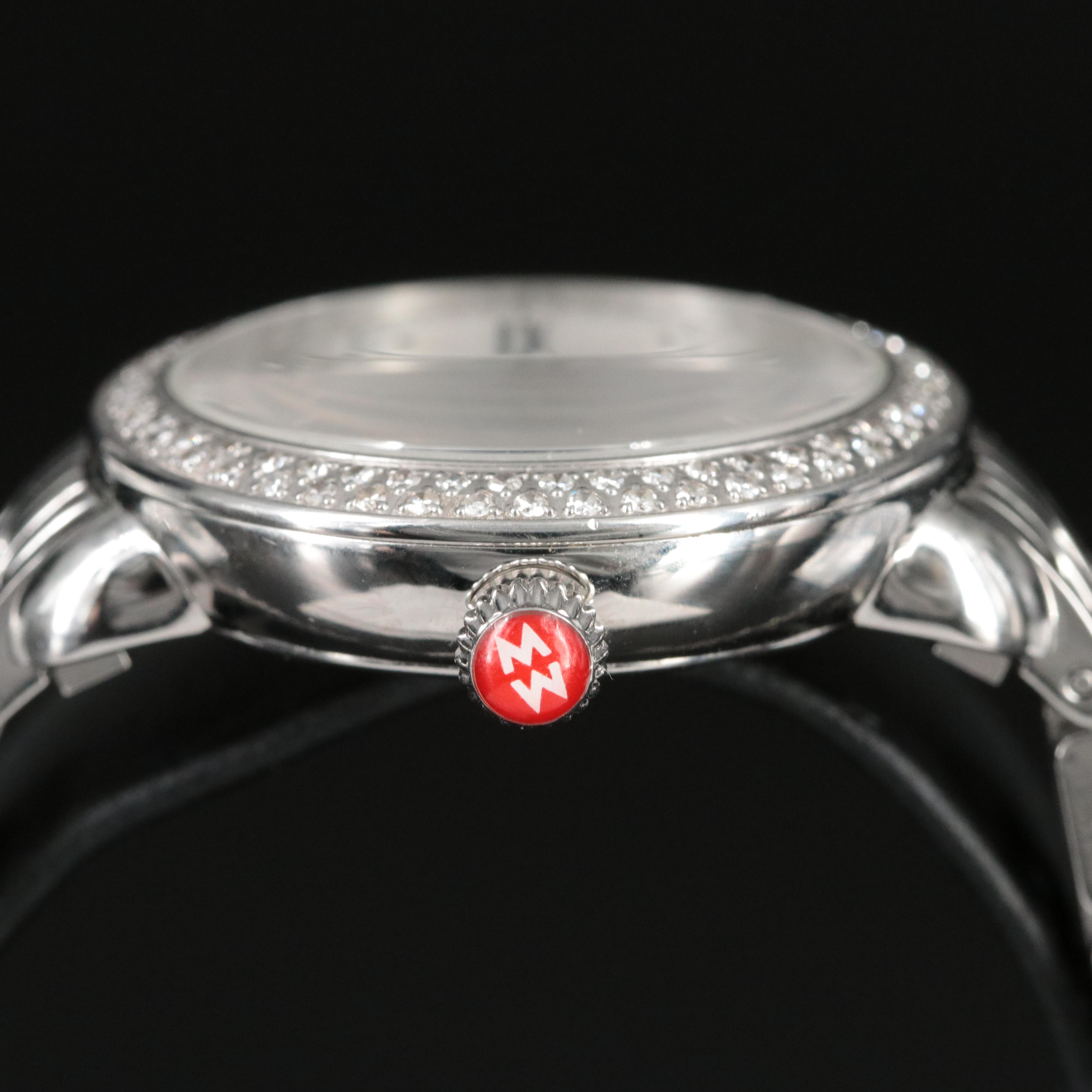 Michele Serein Diamond, Mother-of-Pearl Dial Stainless Steel Watch