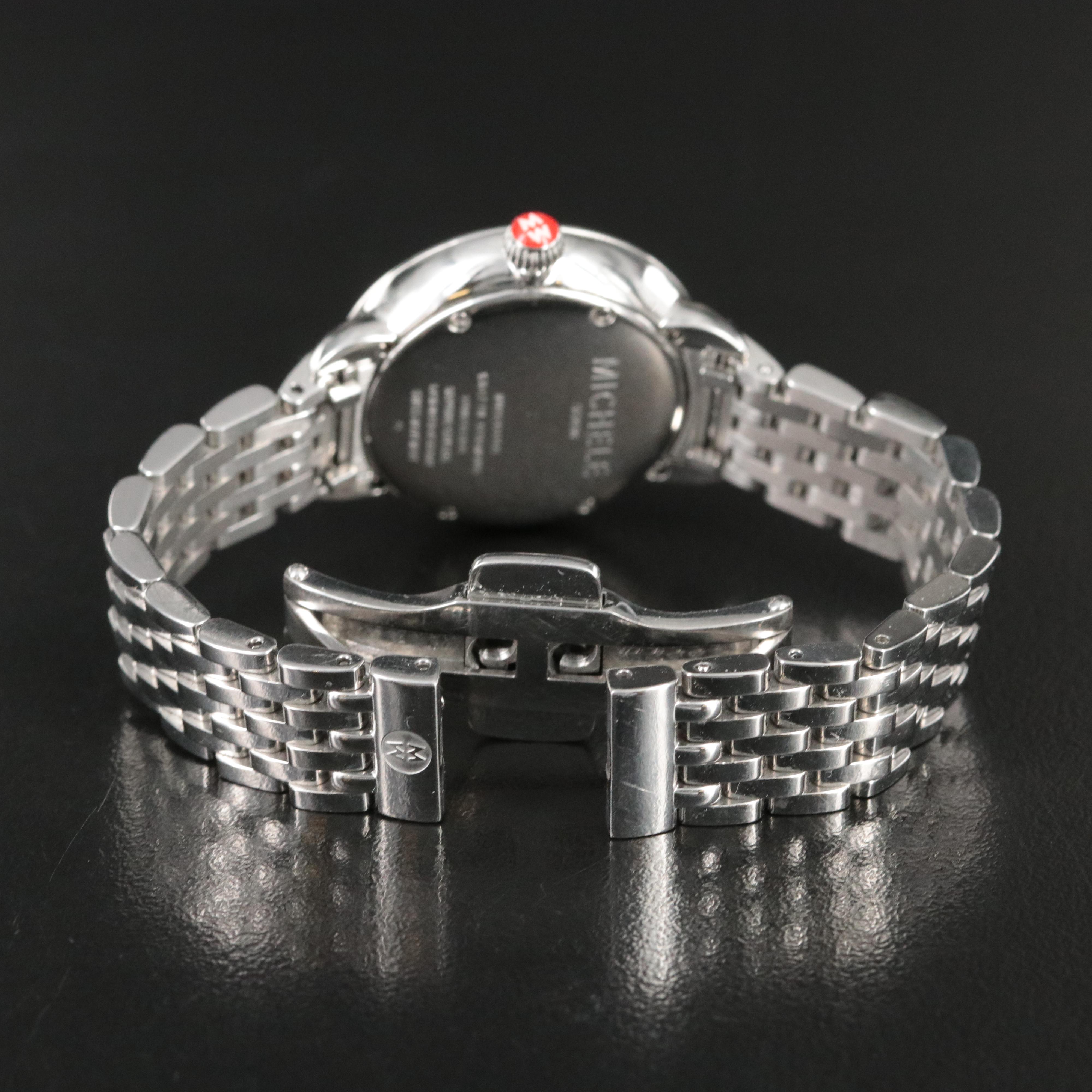 Michele Serein Diamond, Mother-of-Pearl Dial Stainless Steel Watch