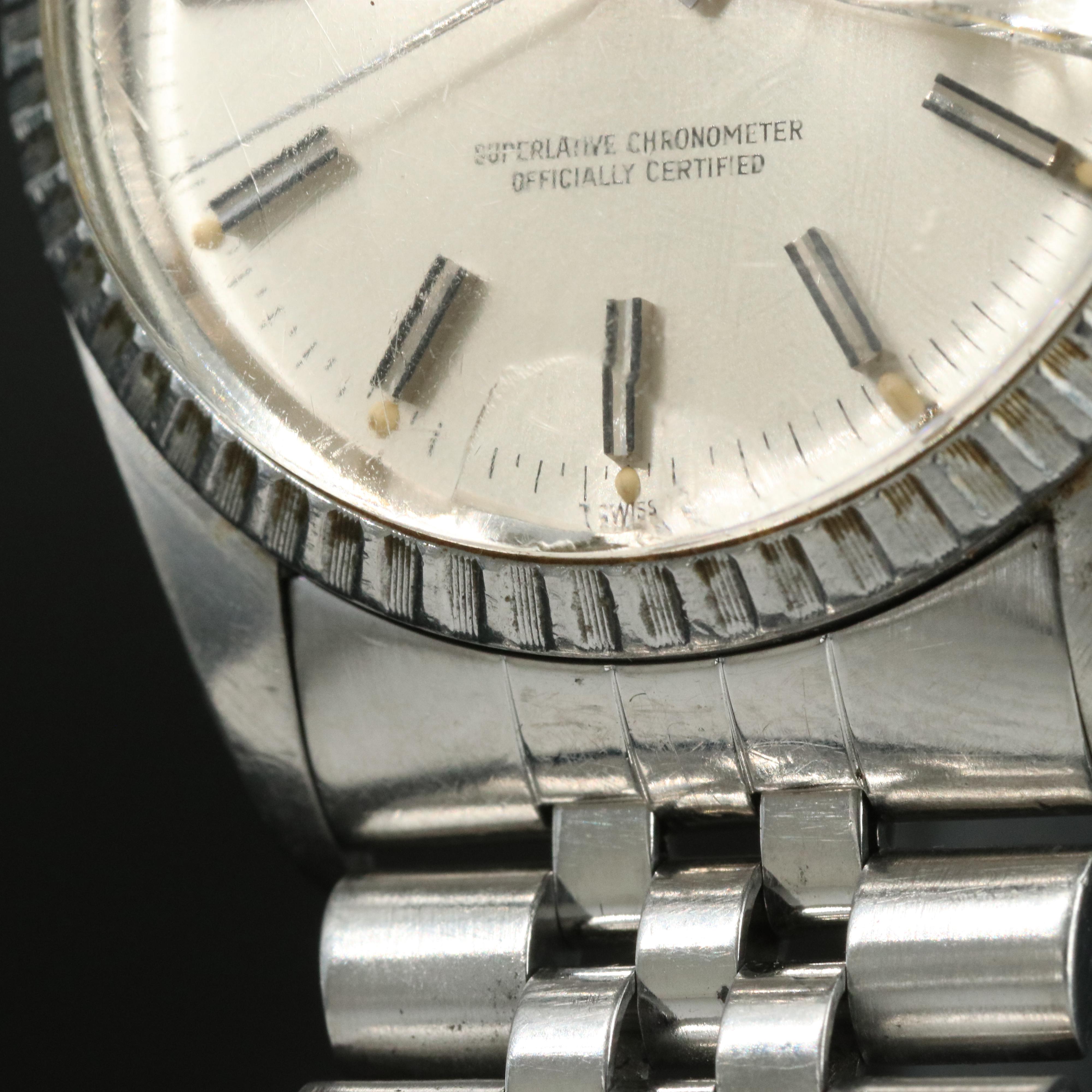 1980 Rolex Datejust Engine Turned Bezel Watch